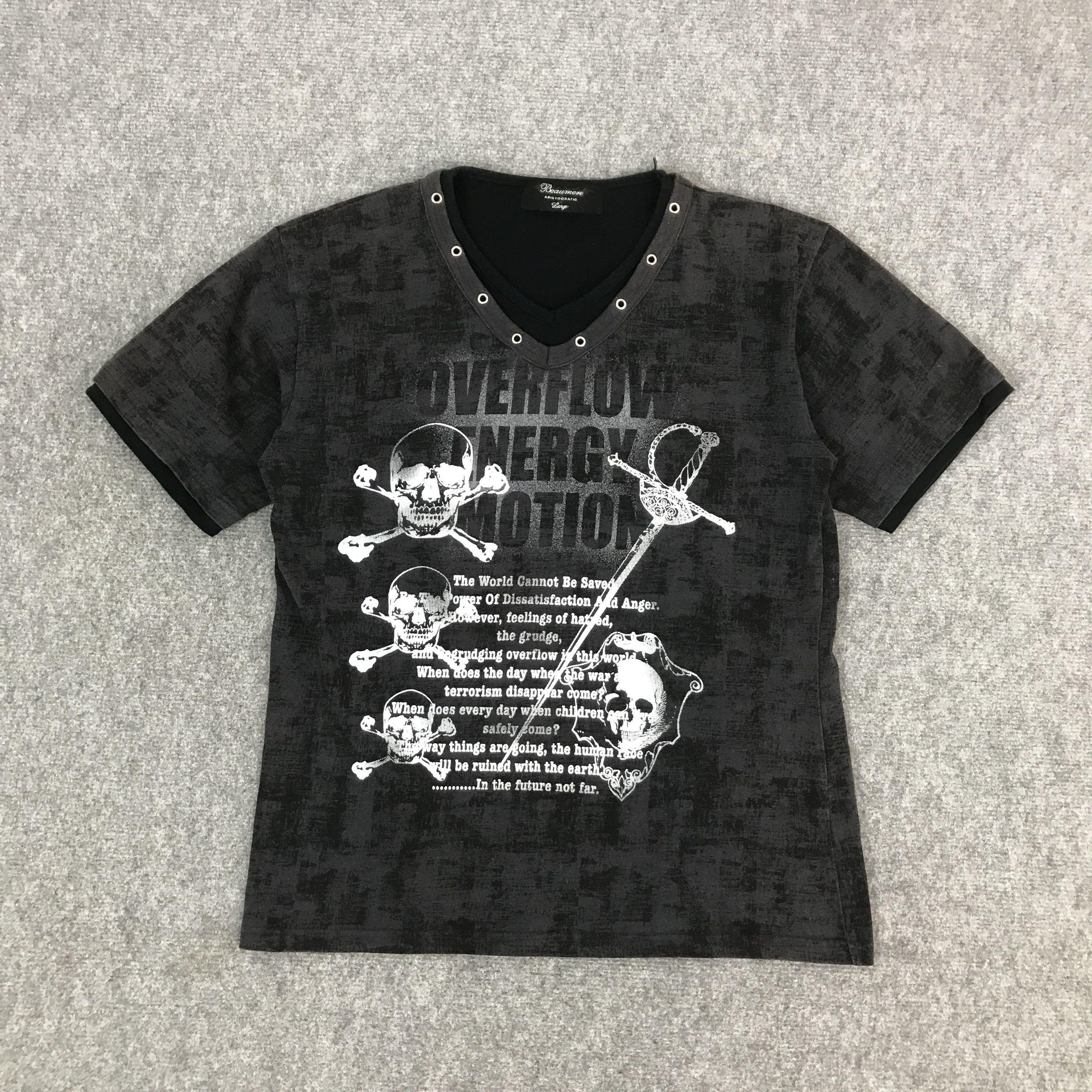 If Six Was Nine × Japanese Brand × KMRii BEAUMERE JAPAN BRAND OVERFLOW DESIGN SKULLTSHIRTS Size US L / EU 52-54 / 3 - 1 Thumbnail