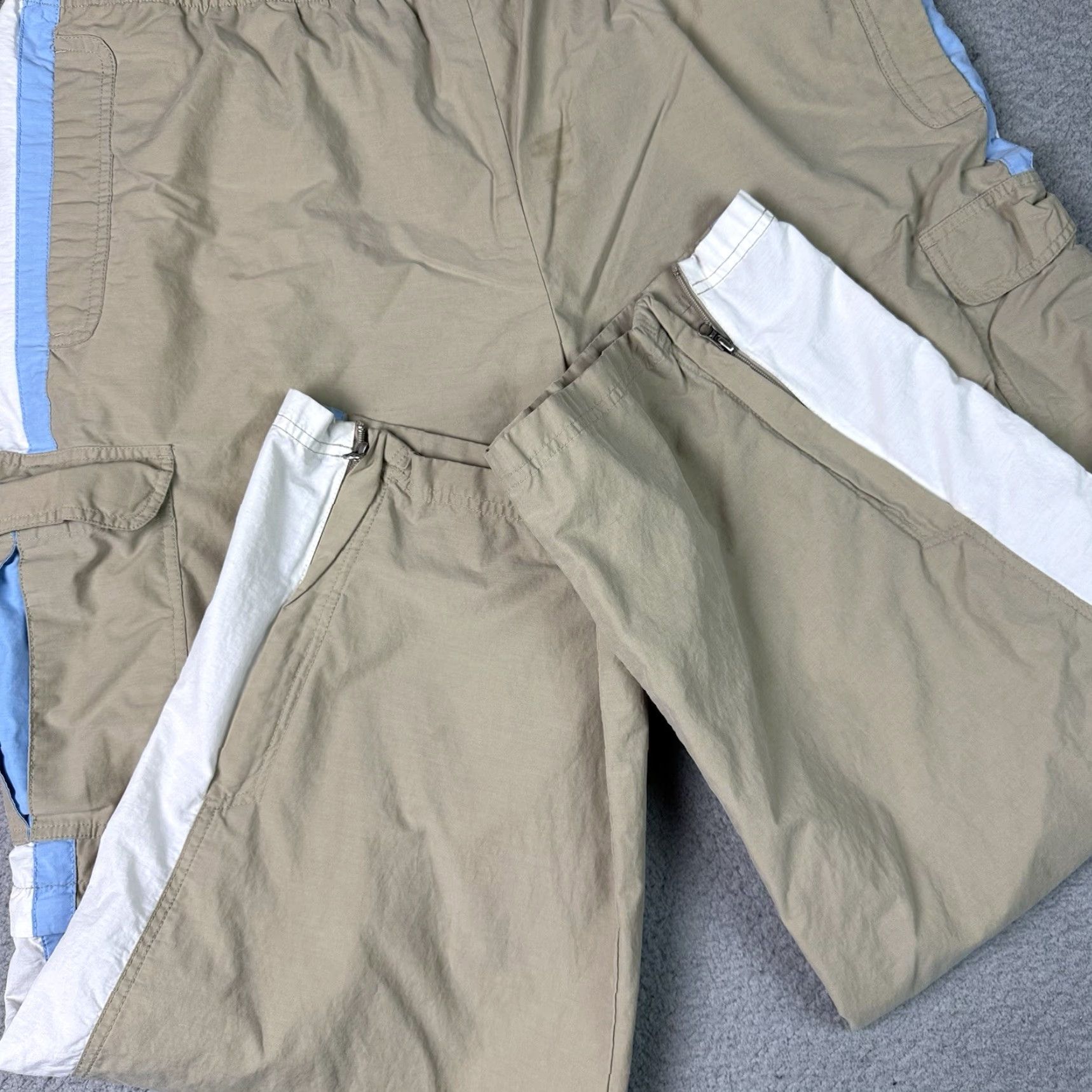 Vintage VINTAGE Phys.Sci Jeans Pant Adult XL Beige Baggy Wide Leg Convertible Skater Grunge Y2K 90s Hip Hop Retro Utility Carpenter Skater Size US 36 / EU 52 - 5 Thumbnail