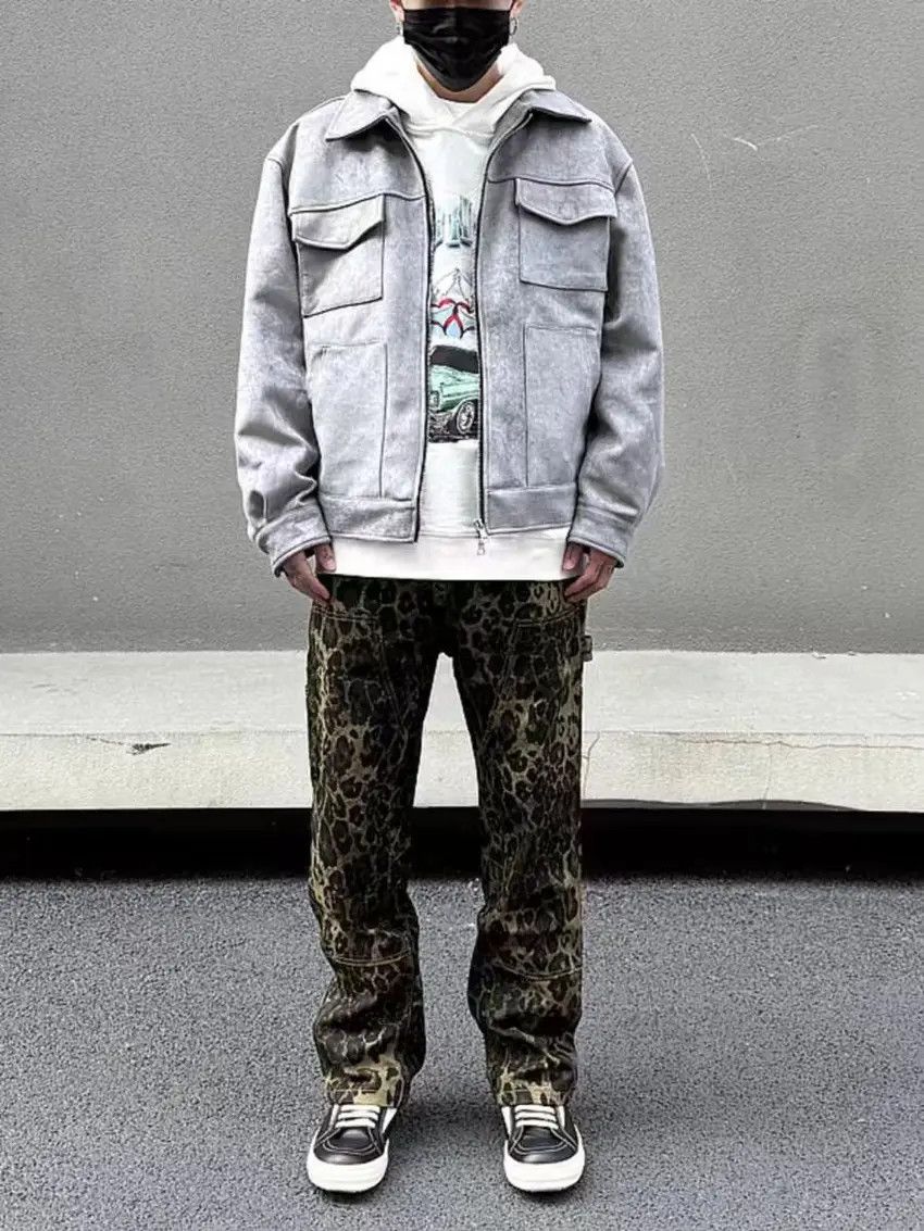 Designer × Japanese Brand Washed leopard print casual vintage denim pants Size US 34 / EU 50 - 1 Thumbnail