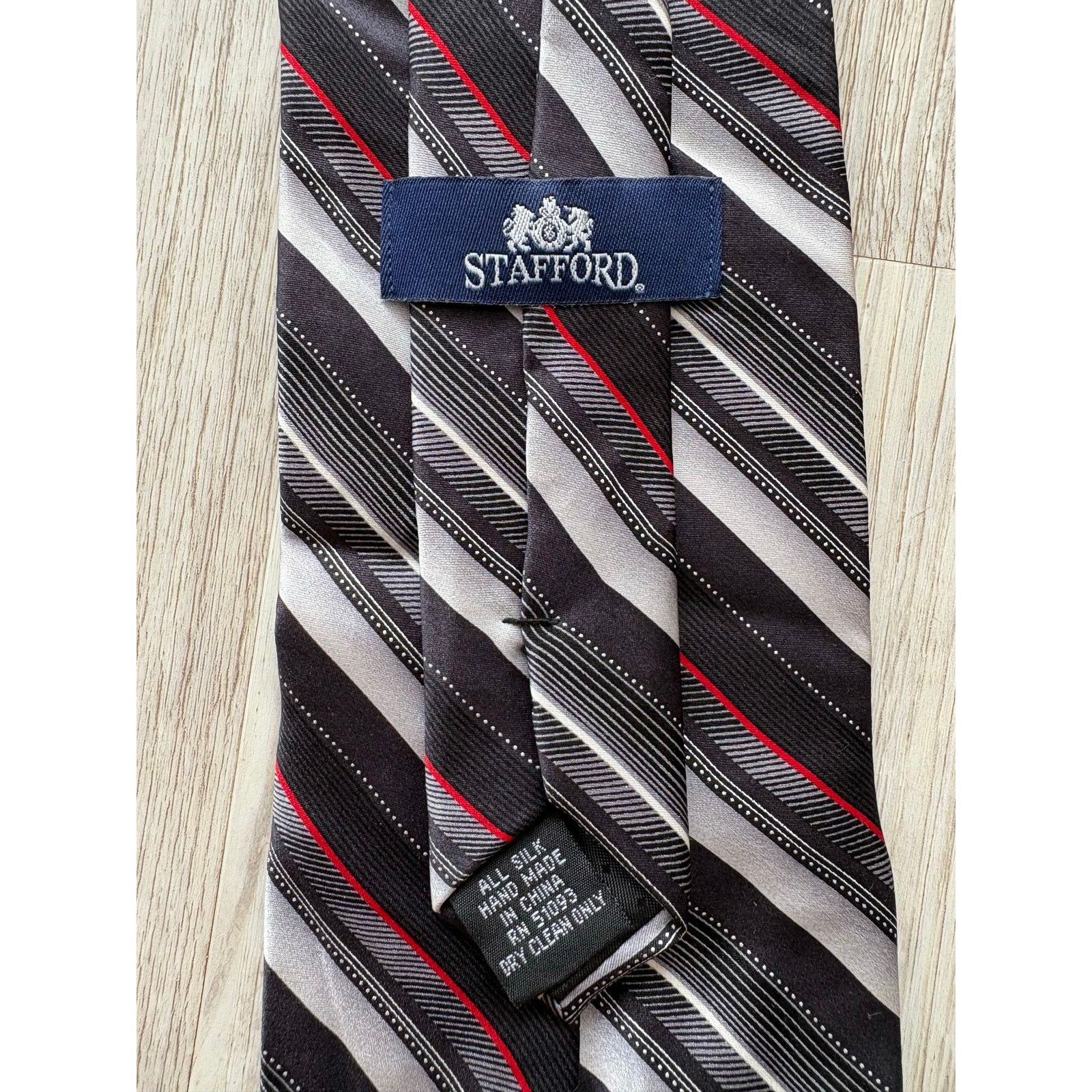 Stafford Stafford | Men's 100% Silk Clip On Tie Size ONE SIZE - 2 Thumbnail