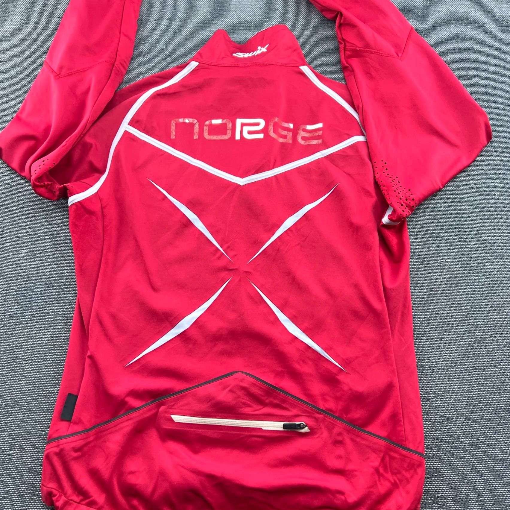 Vintage Swix Norway Team Jacket Mens Medium Full Zip XC Red Norge Cross Country Ski Jacket Size US M / EU 48-50 / 2 - 3 Thumbnail