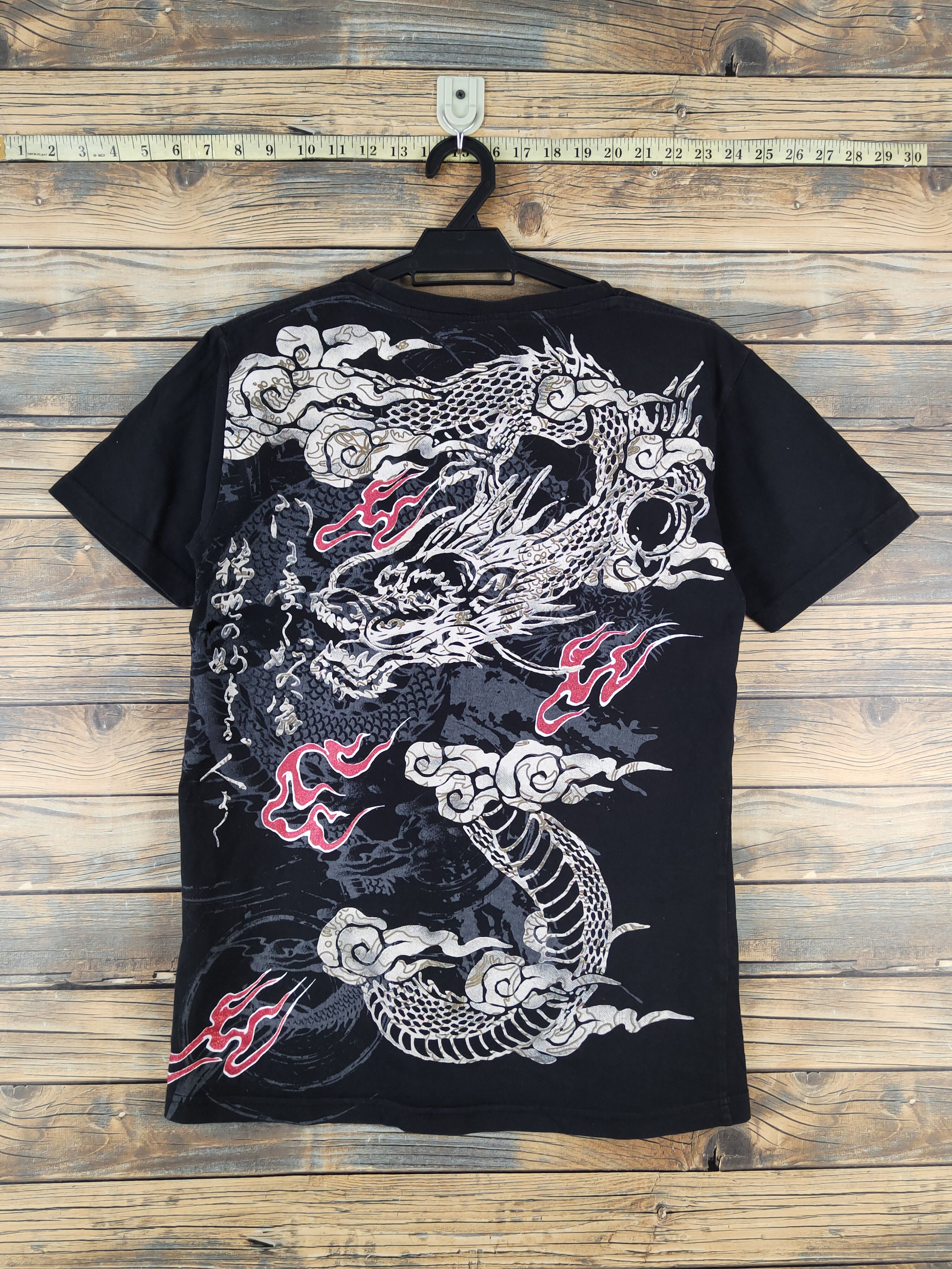 Japanese Brand DLL Cuze All Black Dragon Short Sleeve T-shirt #101 Size US S / EU 44-46 / 1 - 8 Thumbnail