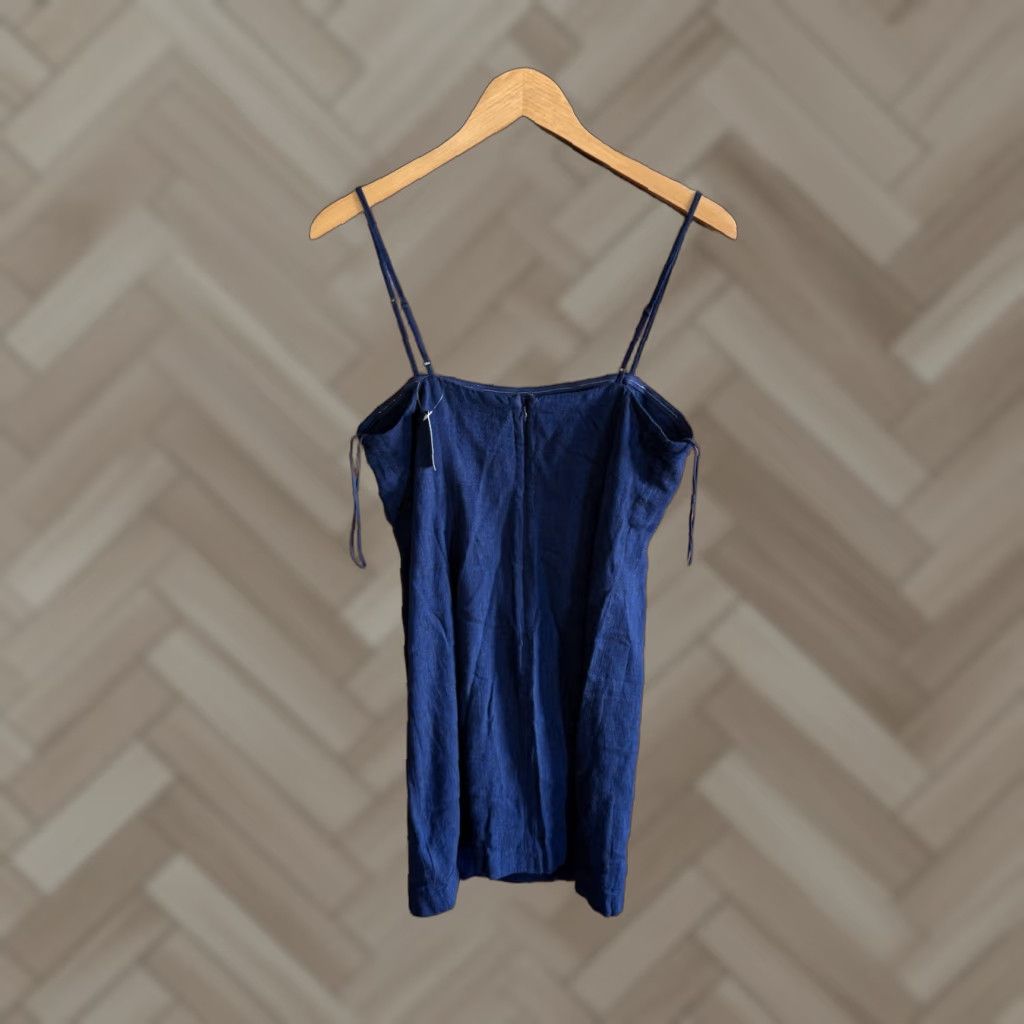 Gap Gap Dress Sleeveless Women M Blue Linen Knee Length NWT Slim Fit & Flare Size M / US 6-8 / IT 42-44 - 1 Thumbnail
