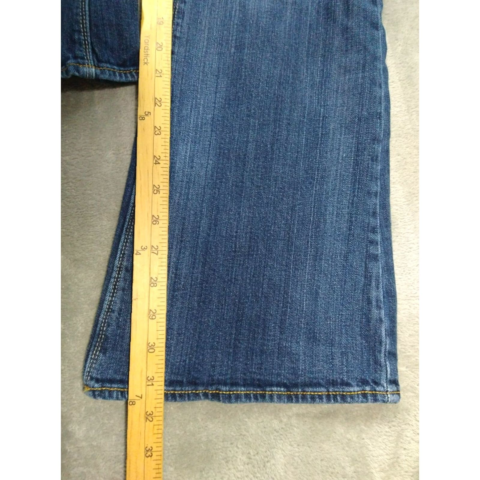Vintage American Eagle Jeans Women 14 Blue Denim Artist Flare Dark Wash Mid Rise Boho Womens 14 Blue Denim Flared Jeans Size 36" / US 14 / IT 50 - 5 Thumbnail