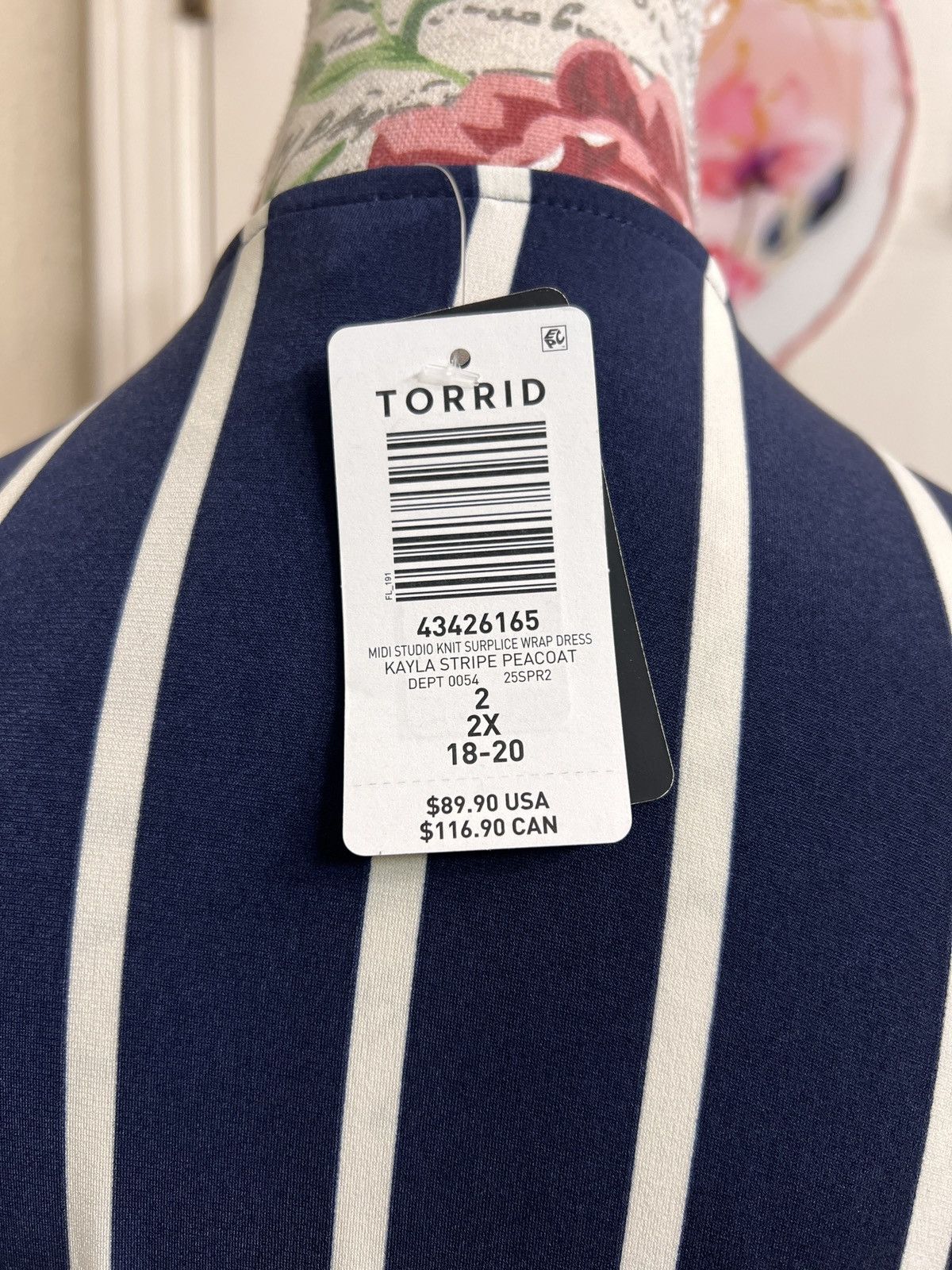 Torrid Torrid navy and white striped dress size 2X Size XXL / US 16-18 / IT 52-54 - 4 Thumbnail