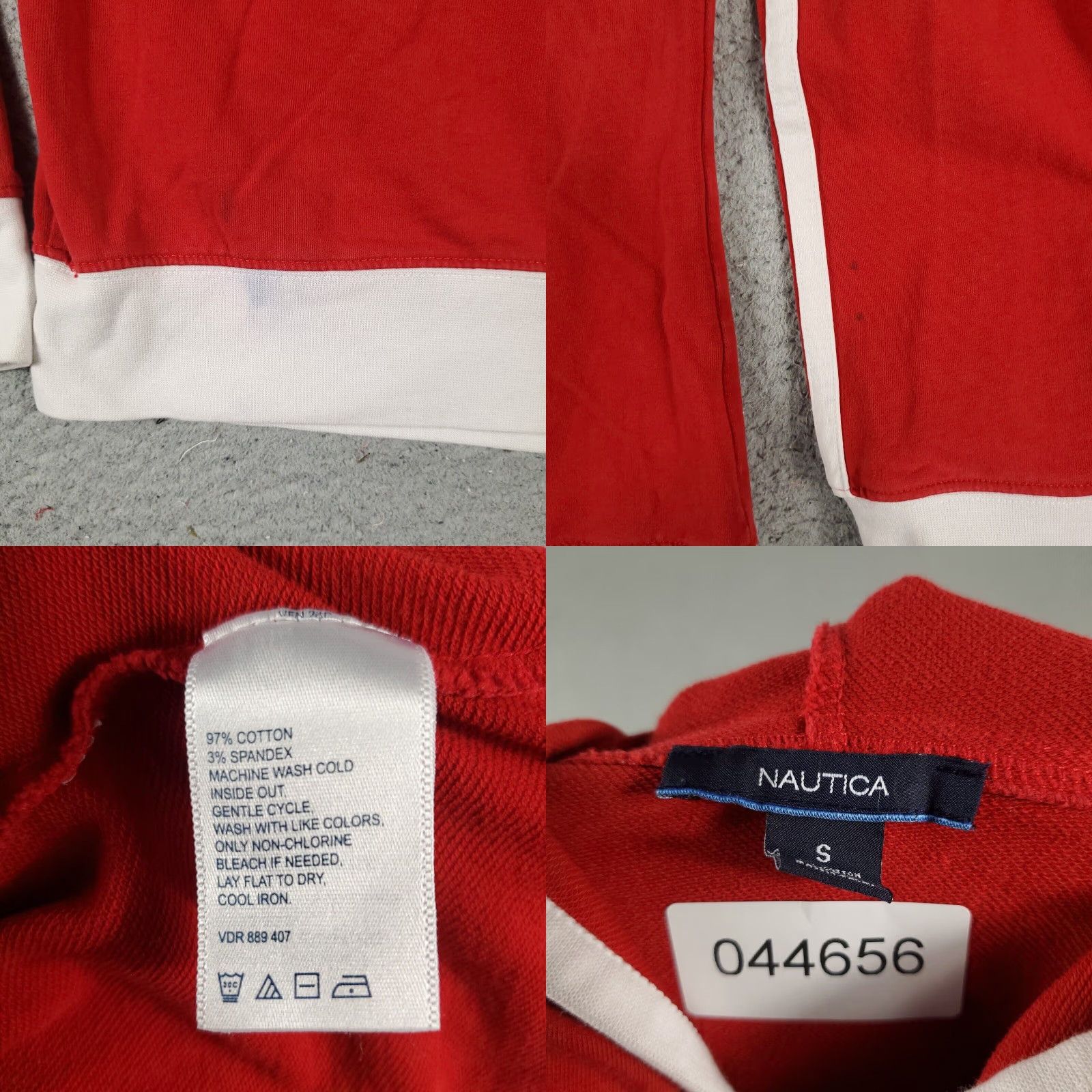 Nautica Nautica Womens Small Red White Full Zip Hoodie Size S / US 4 / IT 40 - 8 Thumbnail