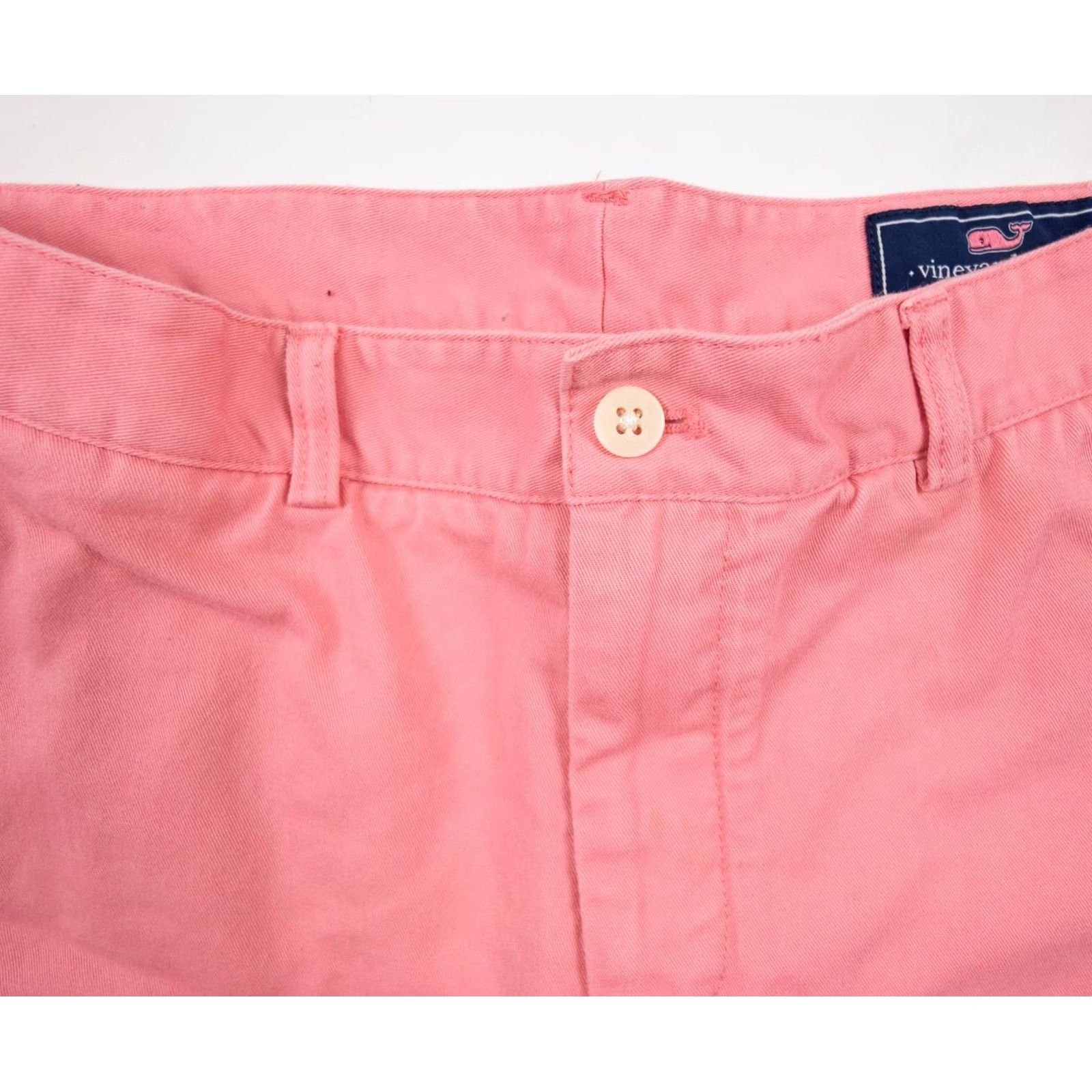 Vineyard Vines Vineyard Vines Shorts Mens 33 Pink Club Chino 8" Flat Front Preppy Cotton Twill Size US 33 - 2 Thumbnail