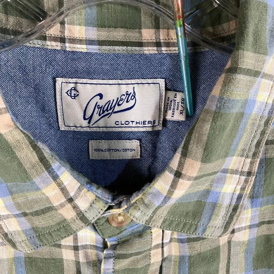 Grayers Grayers Shirt Men's Extra Large Plaid Button Up 100% Cotton Size US XL / EU 56 / 4 - 3 Thumbnail