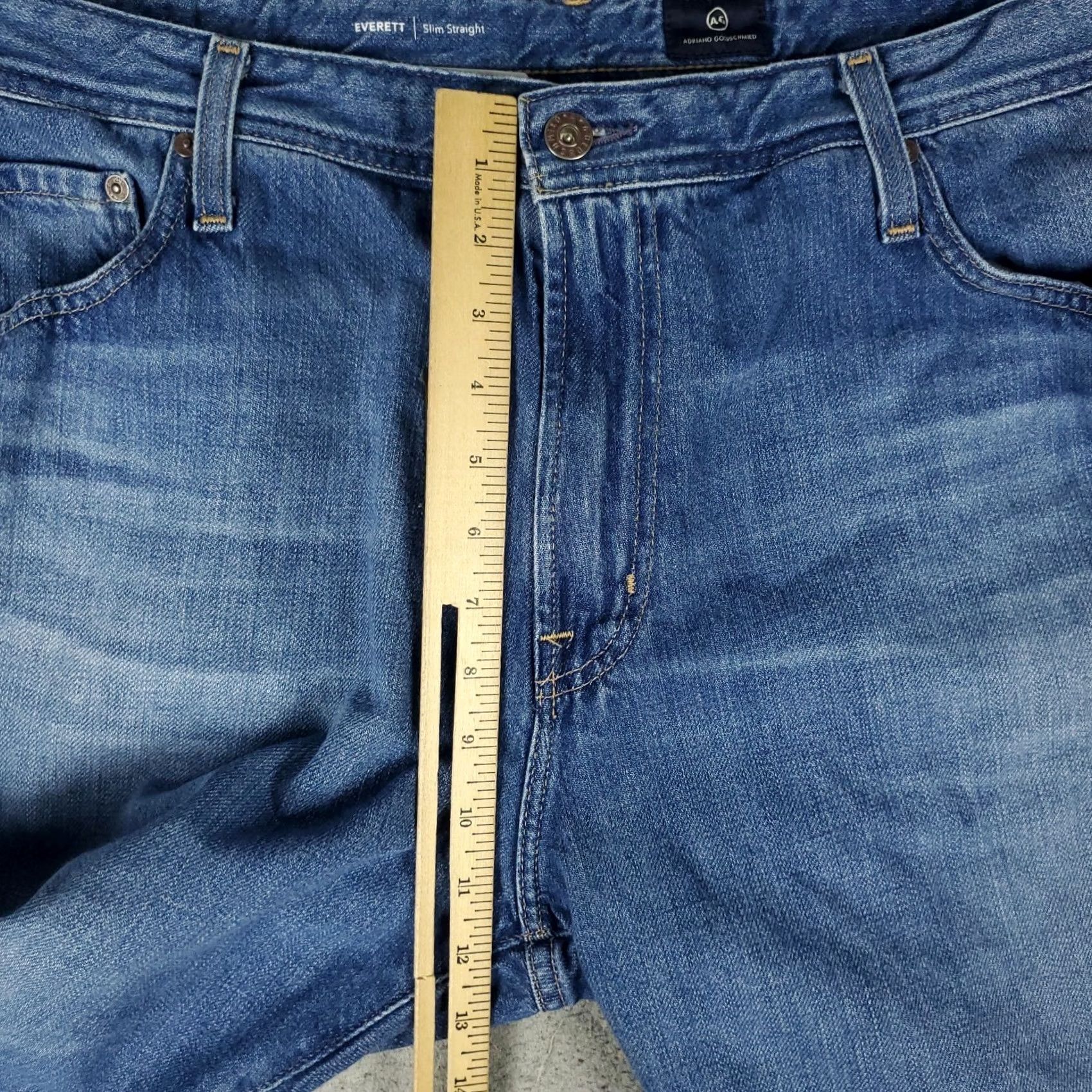 Vintage AG Adriano Goldschmied The Everett Jeans Mens 40x32 Blue Slim Straight Denim 5-Pocket Regular Rise Size US 40 / EU 56 - 4 Thumbnail