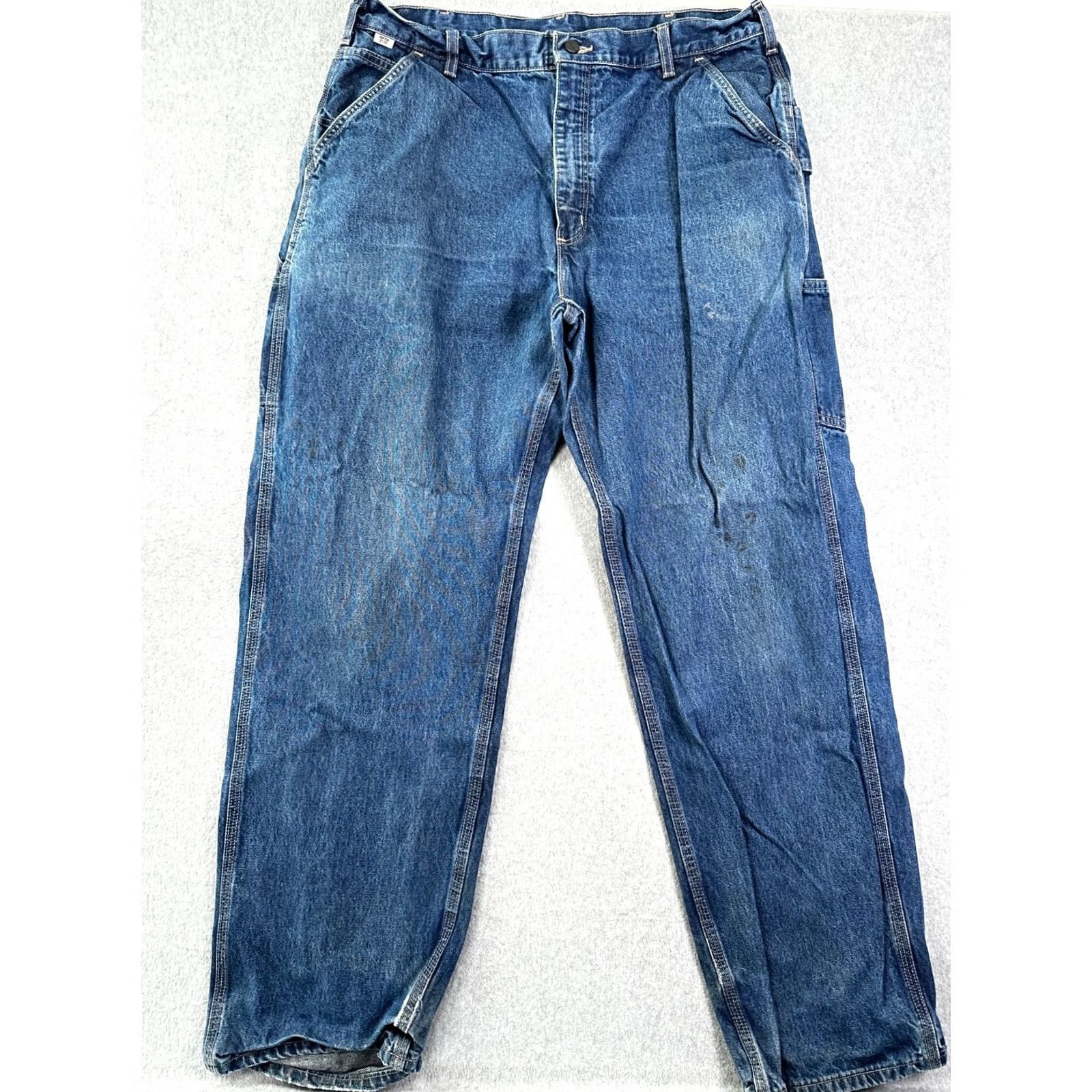 Carhartt Carhartt Jeans Blue Men's 38X34 Original Fit Denim Straight 5-Pocket Button Closure FR Distressed" Size US 38 / EU 54 - 2 Thumbnail