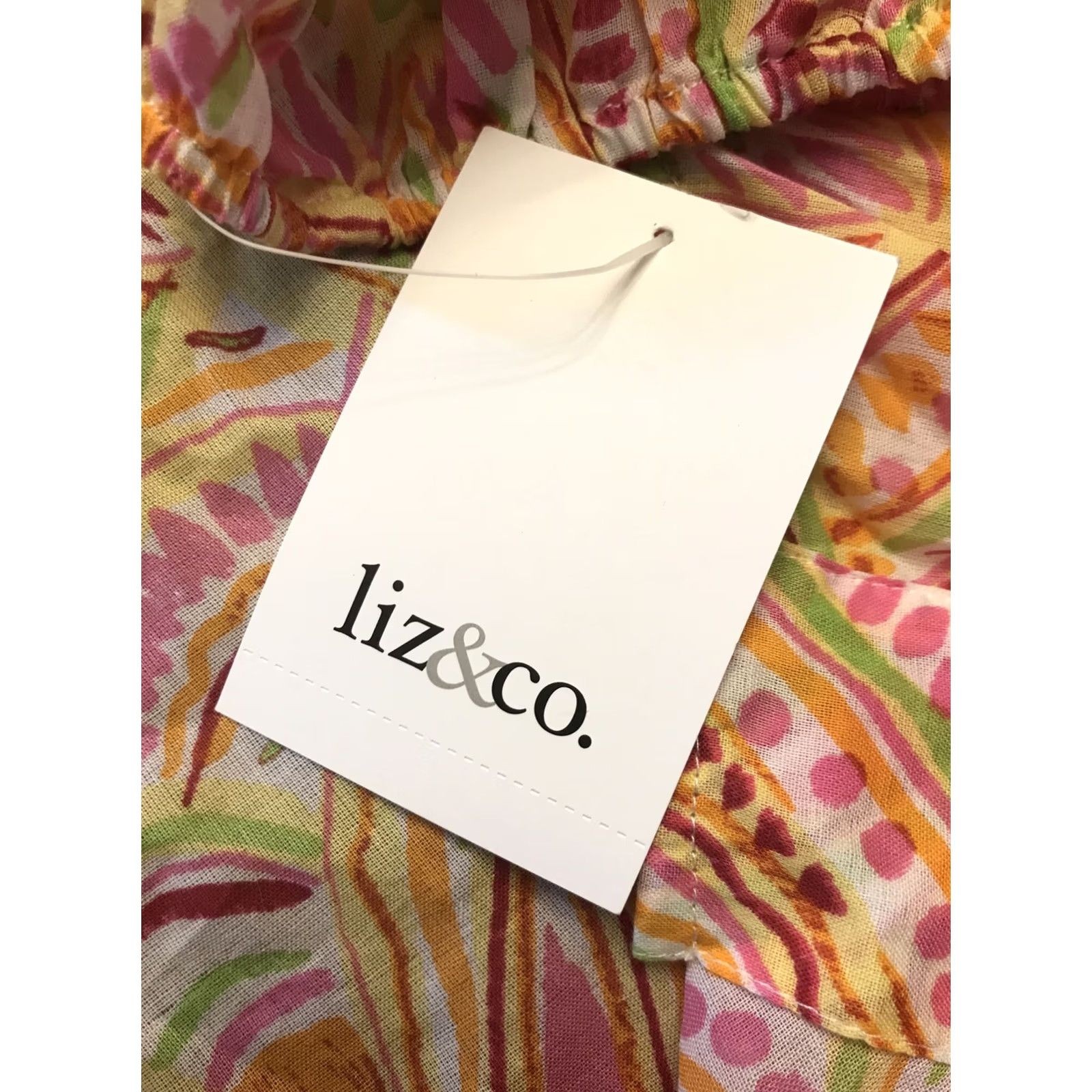 CO liz and co Blouse Women Top L Multicolor 3/4 Sleeve Sheer NWT b504 Size L / US 10 / IT 46 - 5 Thumbnail