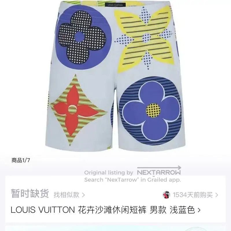 Louis Vuitton Louis Vuitton Blue Nylon Logo Men's Shorts . Size US 26 / EU 42 - 4 Thumbnail