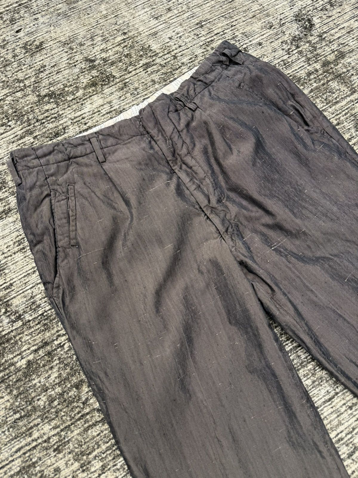 Vintage Vintage 1950s–60s Dark Brown Sharkskin Trousers Size US 30 / EU 46 - 2 Thumbnail