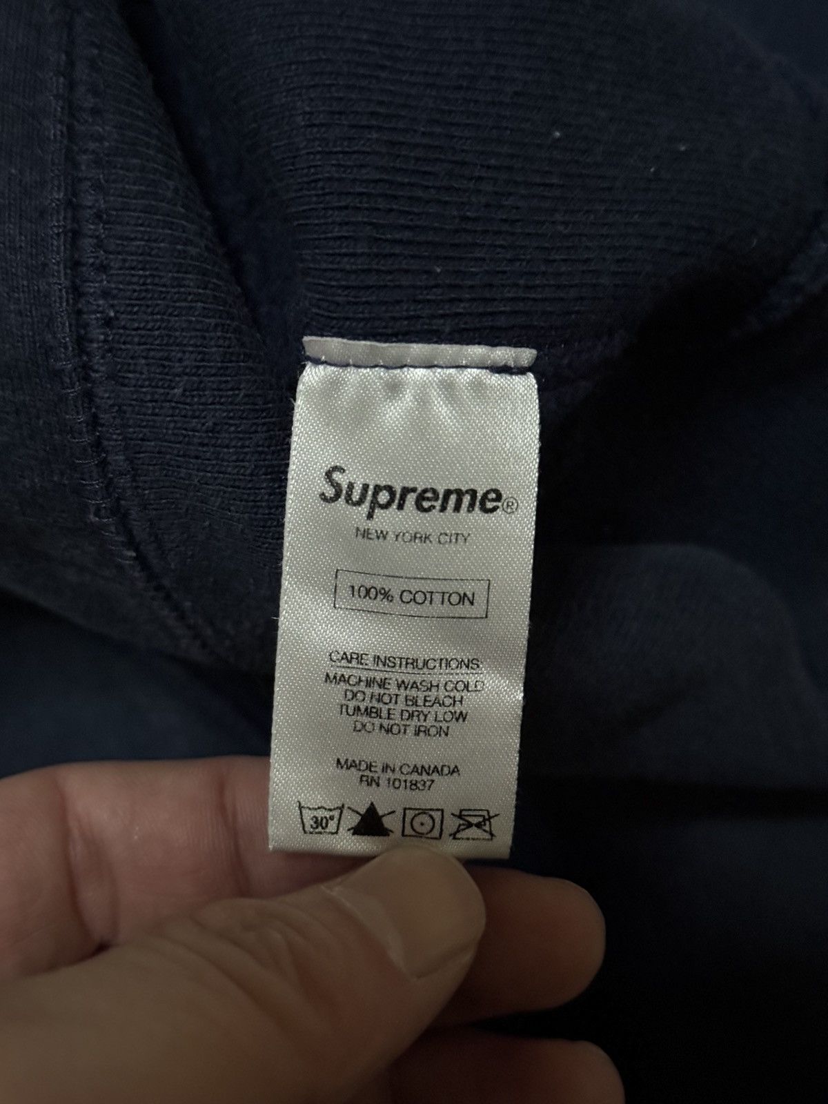 Supreme Supreme navy on navy tonal box logo hooded sweatershirt Size US M / EU 48-50 / 2 - 6 Thumbnail