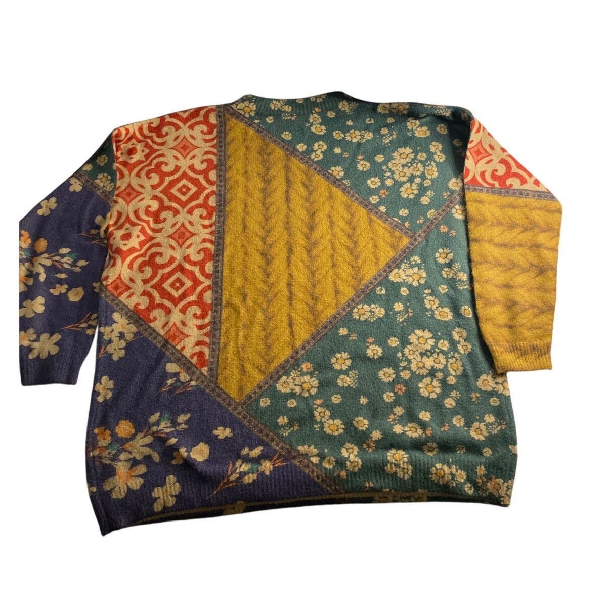 Other Boho Patchwork Oversized Sweater Multicolor Floral Print M Size M / US 6-8 / IT 42-44 - 5 Thumbnail