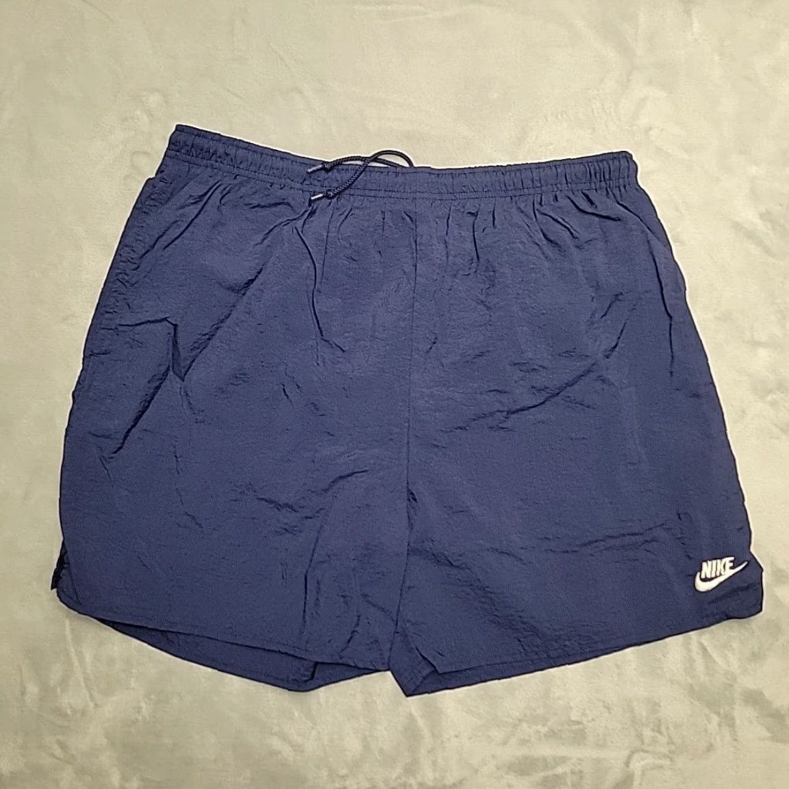 Nike VINTAGE Nike Shorts Bottom Men L Blue 90s Swoosh Windbreaker 100% Nylon Swim Pockets Drawstring Lightweight Logo Size US 33 - 5 Thumbnail