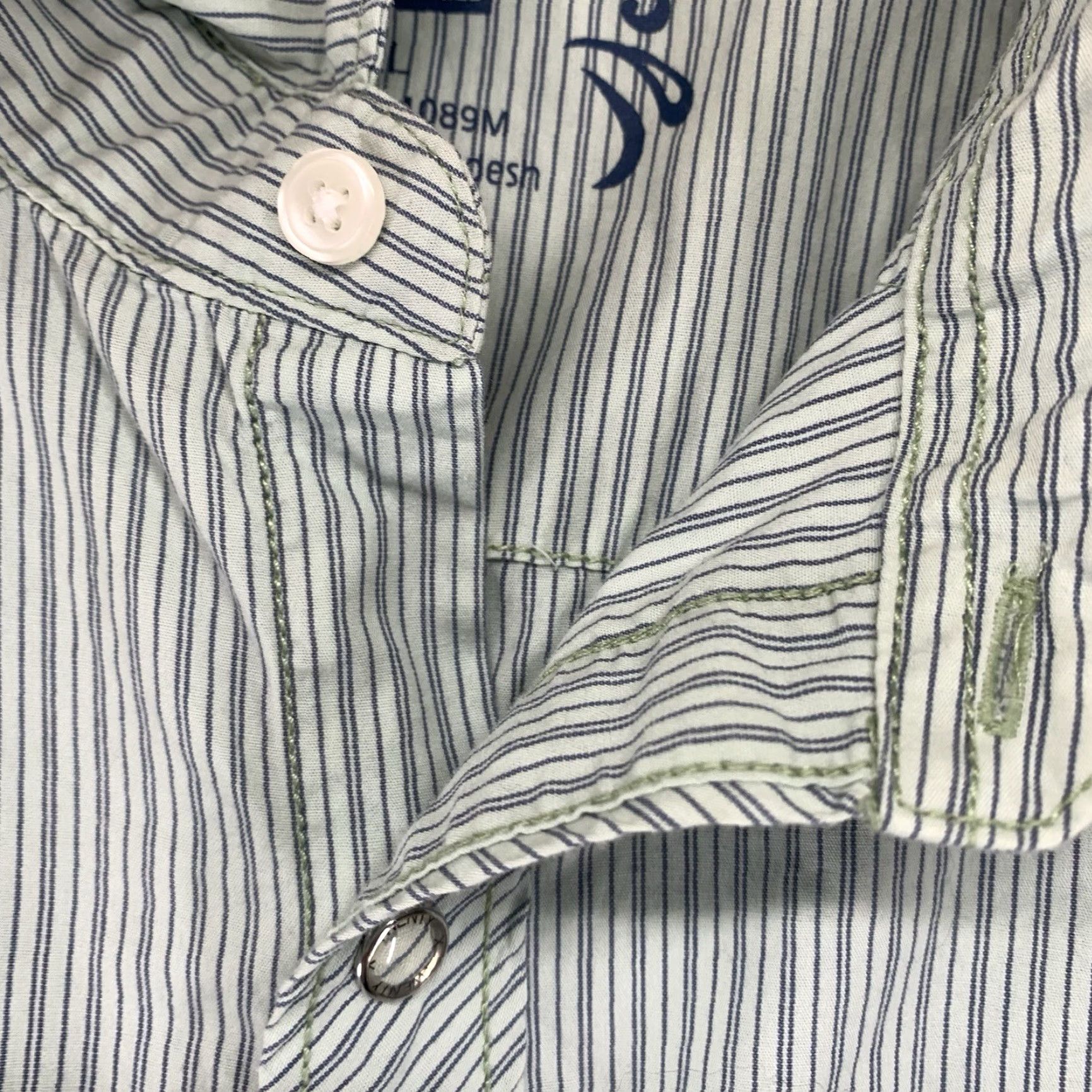 Wrangler Wrangler 20X Men's Western Shirt XL Green Blue Striped Casual Workwear Long Sleeve Pearl Snap Size US XL / EU 56 / 4 - 5 Thumbnail