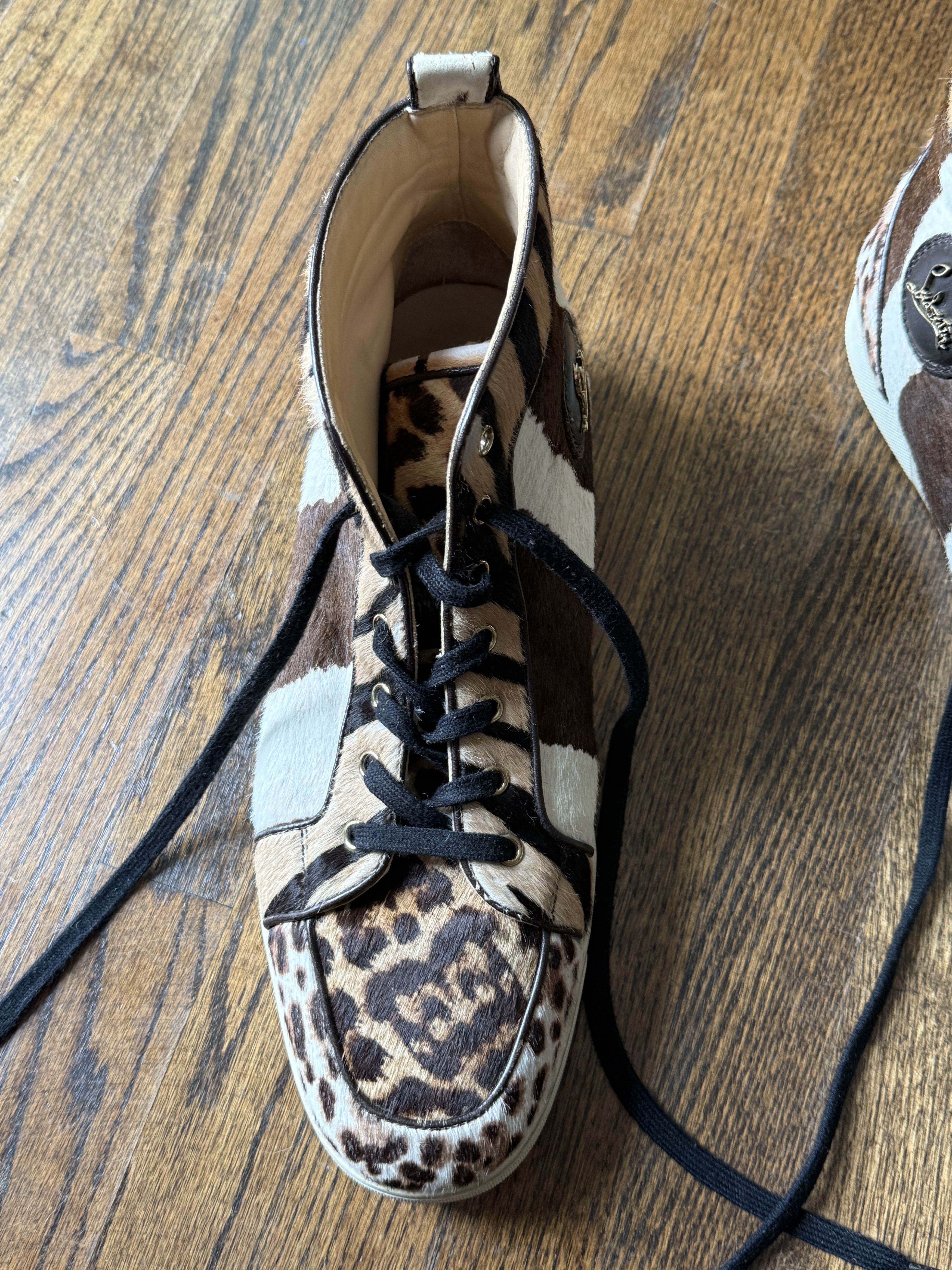 Christian Louboutin Paris Import Christian Louboutin Pony Animal Print Hightops Size US 13 / EU 46 - 6 Thumbnail
