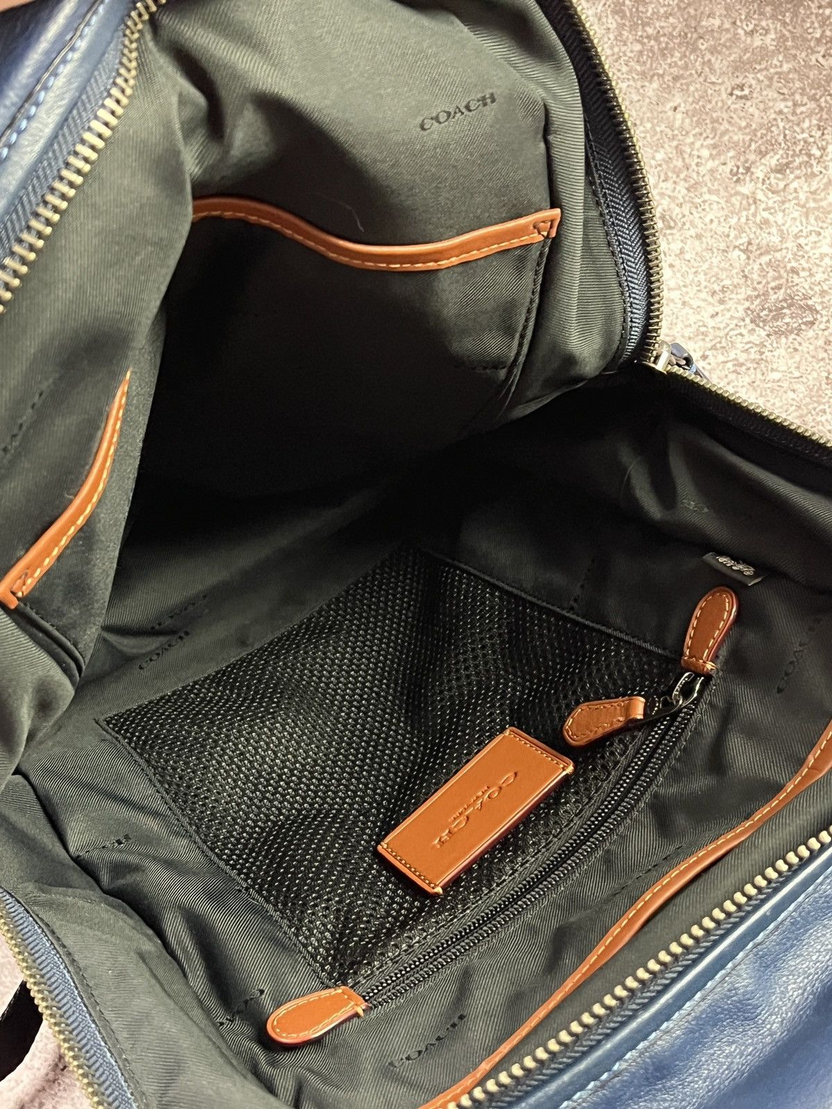 Coach Coach Leatherware Navy Blue Leather Backpack Unisex Size ONE SIZE - 13 Thumbnail