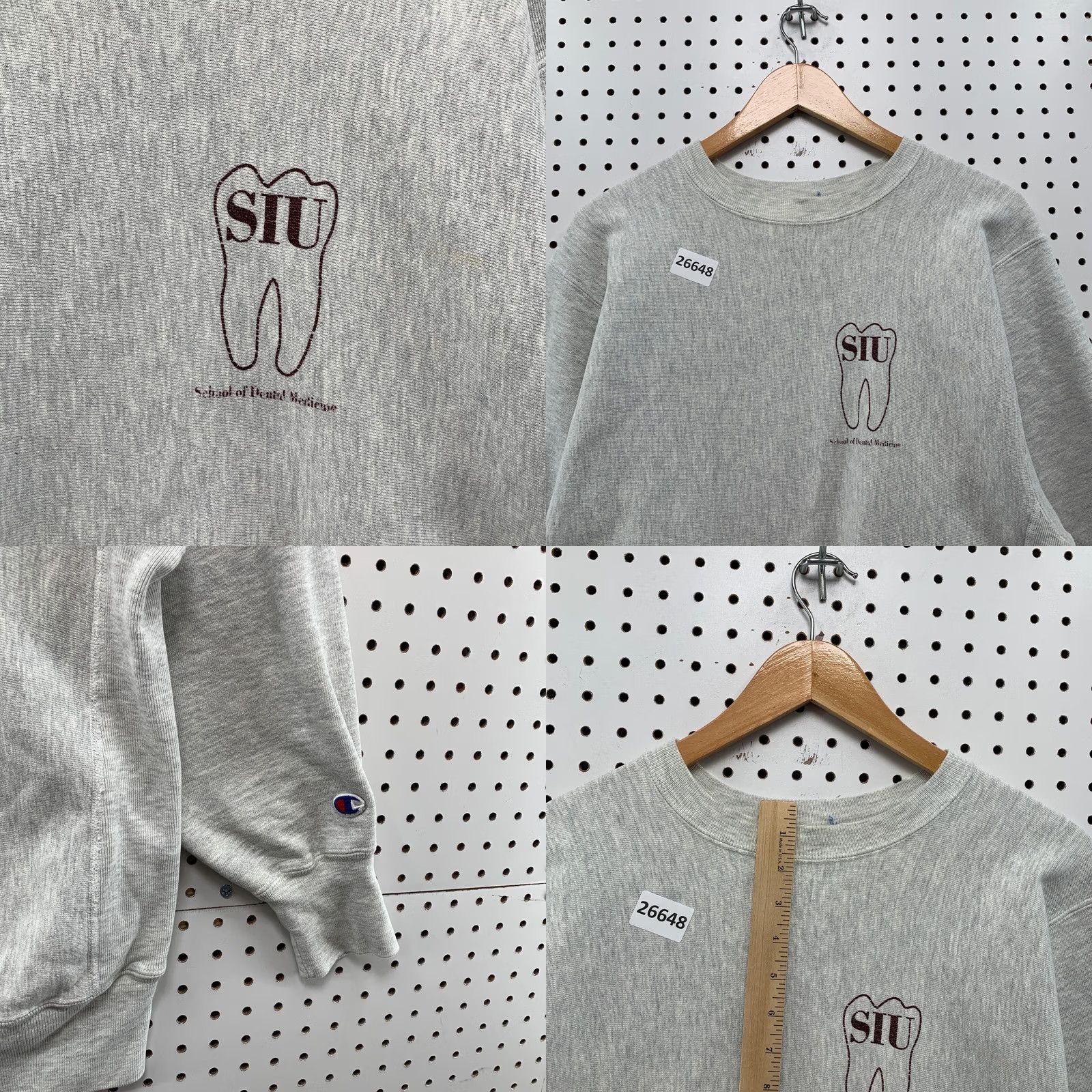 Champion VINTAGE Champion Shirt Mens L Gray 80s Reverse Weave Sweatshirt SIU Dental 5x28 Size US L / EU 52-54 / 3 - 8 Thumbnail