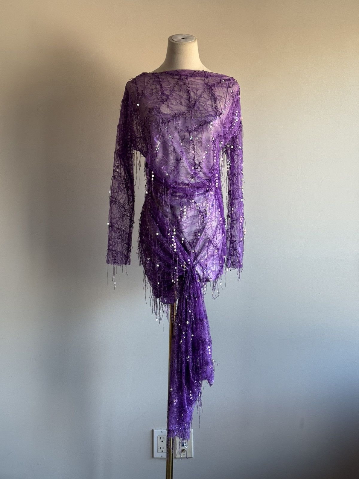 Christopher Esber Christopher Esber encased beaded lace mini dress purple S Size S / US 4 / IT 40 - 2 Thumbnail