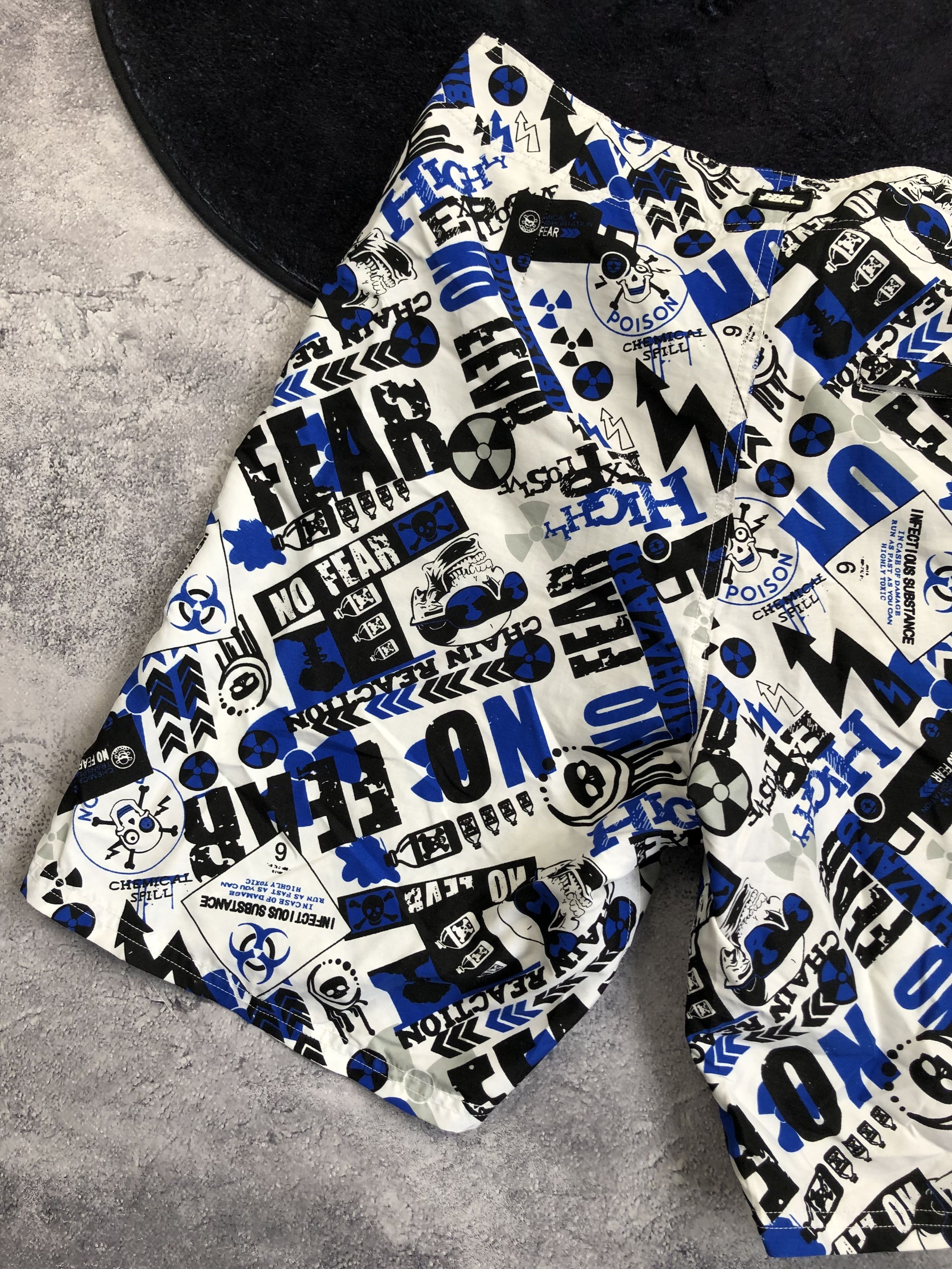No Fear NO FEAR Crazy Y2k Monogram Shorts Streetwear Beach Serf Size US 33 - 12 Thumbnail