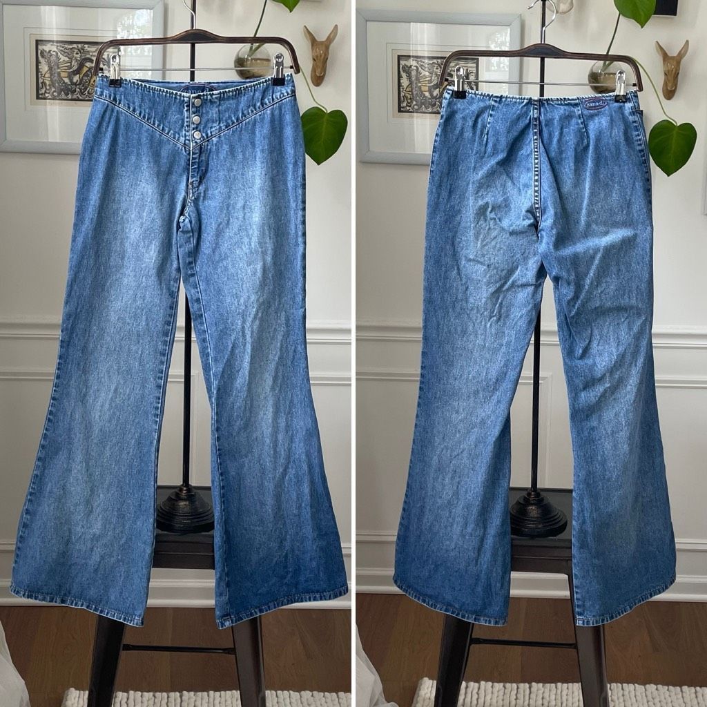 Vintage Vintage 90s Zana Di Low Rise Hip Hugger Flare Jeans 5 6 Size 28" / US 6 / IT 42 - 1 Thumbnail