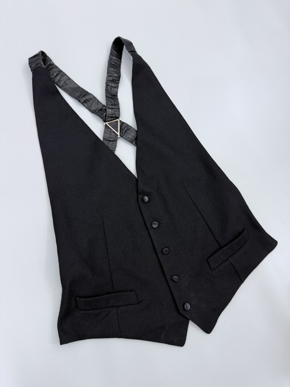 Yves Saint Laurent Yves Saint Laurent YSL Wool Leather Backless Vest Size XL / US 12-14 / IT 48-50 - 4 Thumbnail