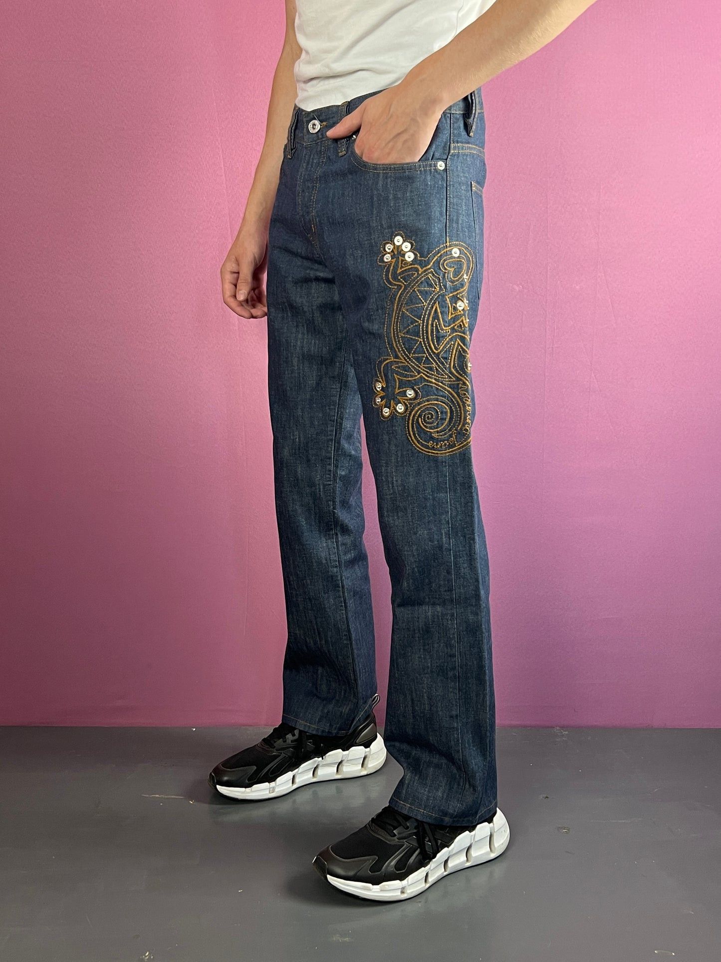 Moschino Y2K Moschino Vintage Mens Embroidered Chameleon Jeans - 32 Size US 32 / EU 48 - 1 Thumbnail