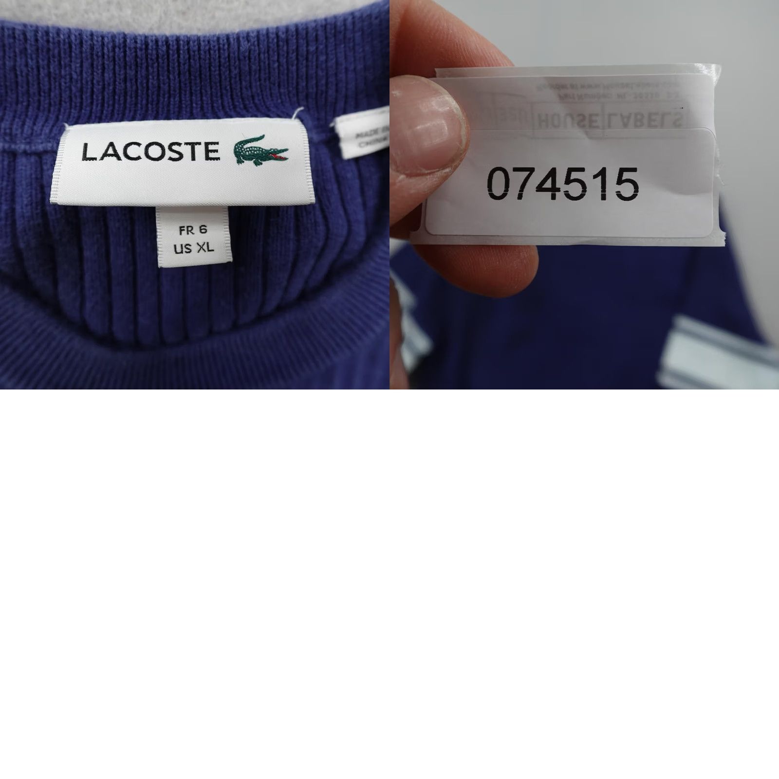 Lacoste Lacoste Sweater Mens XL Blue Ribbed Crew Neck Pullover Croc Logo Linen Blend Size US XL / EU 56 / 4 - 9 Thumbnail