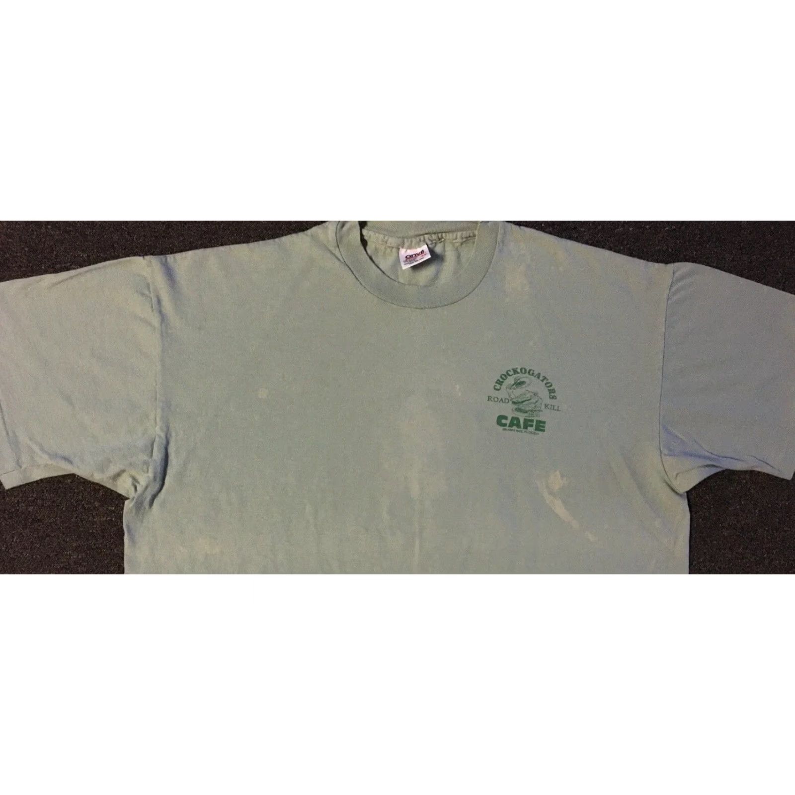 Vintage VINTAGE 90s Roadkill Cafe Florida Faded Distressed Shirt 2XL Green Graphic Tee Men Size US XXL / EU 58 / 5 - 7 Thumbnail
