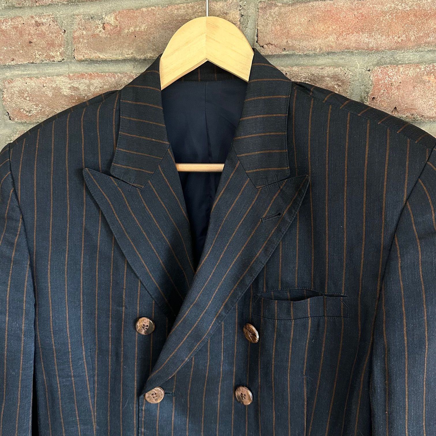 Jean Paul Gaultier Double Breasted Striped Blazer Size US M / EU 48-50 / 2 - 2 Thumbnail
