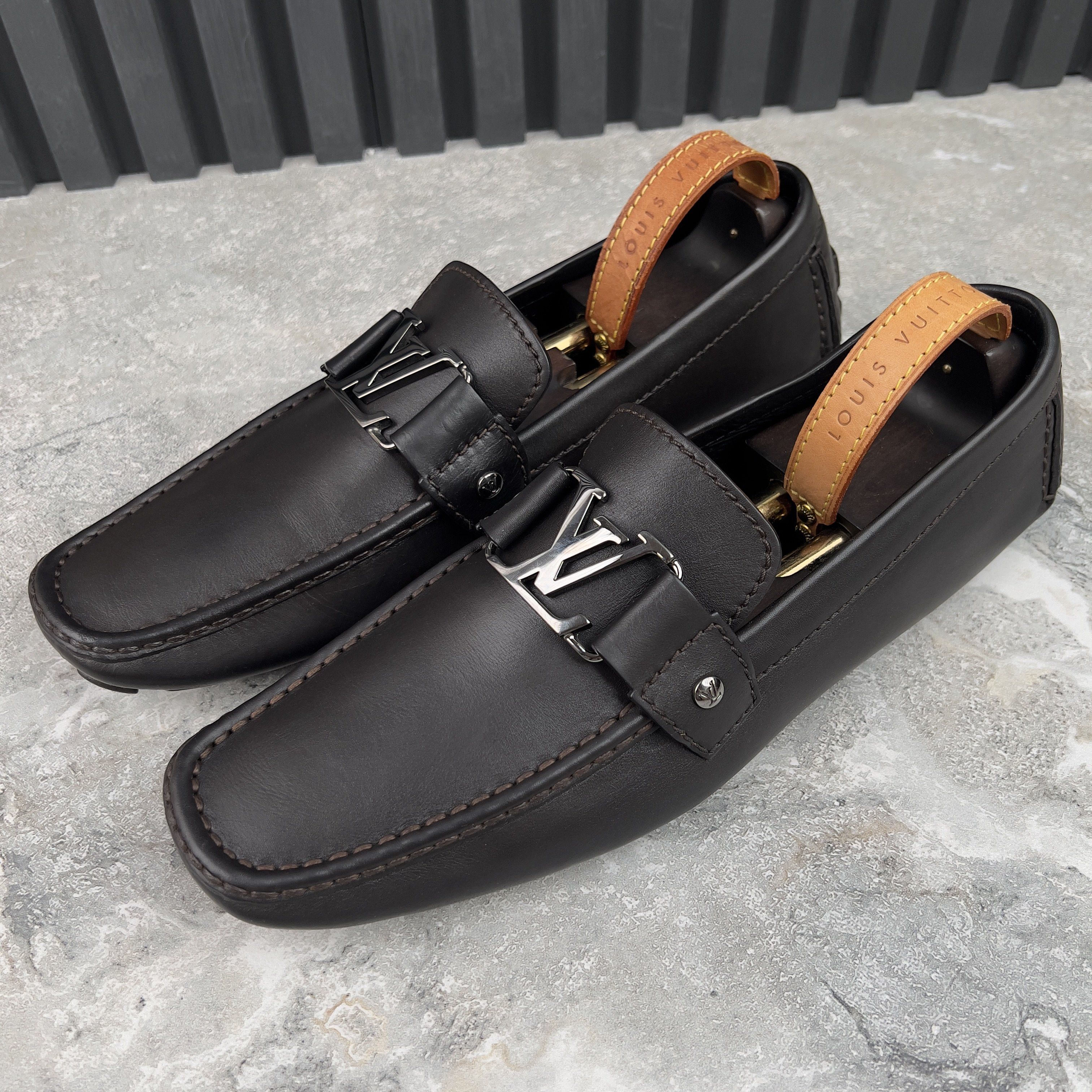 Louis Vuitton Monte Carlo Moccasins Dark Brown Leather Size US 11 / EU 44 - 1 Thumbnail