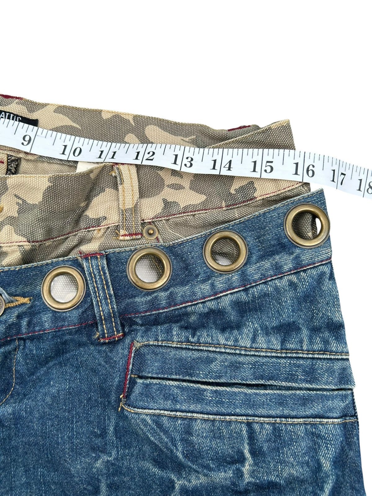Kapital Double Waist IN THE ATTIC PUNK Distressed Denim Jeans Size US 32 / EU 48 - 18 Thumbnail