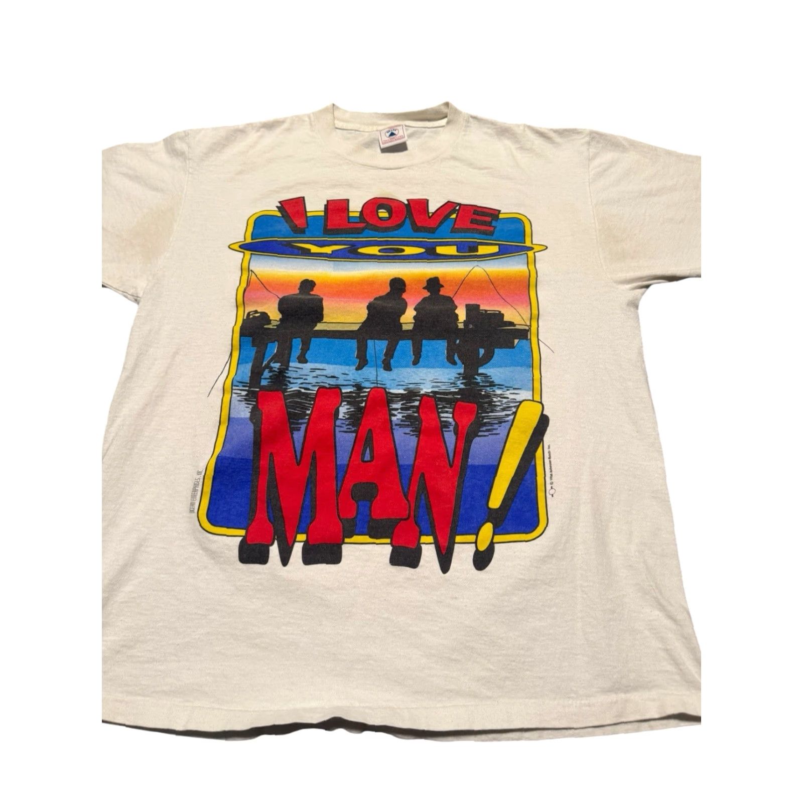 Delta VINTAGE Bud Light "I Love You Man" Beer Promo Budweiser 1996 T Shirt Large 90s Mens White Cotton Crew Neck Short Sleeve Graphic Print Size US L / EU 52-54 / 3 - 2 Thumbnail