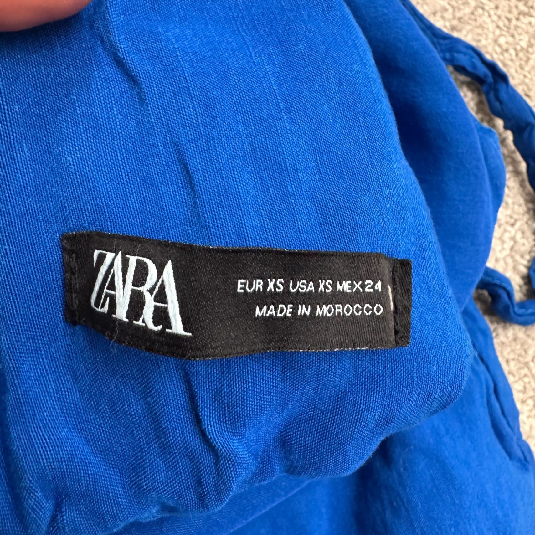 Zara Zara Linen Blend Backless Romper Womens XS Royal Blue Strappy Playsuit Summer Size 26" / US 2 / IT 38 - 6 Thumbnail