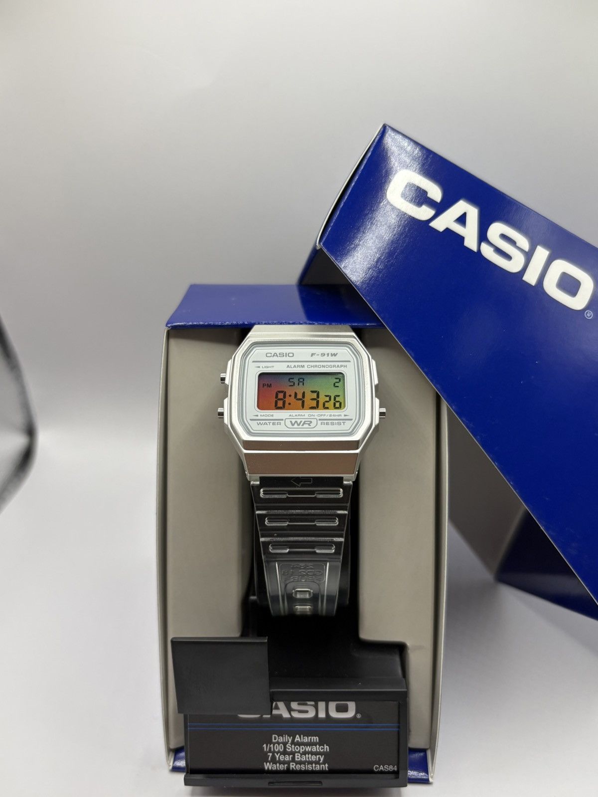 Casio Custom Clear Casio F91w Rainbow Face Size ONE SIZE - 1 Thumbnail