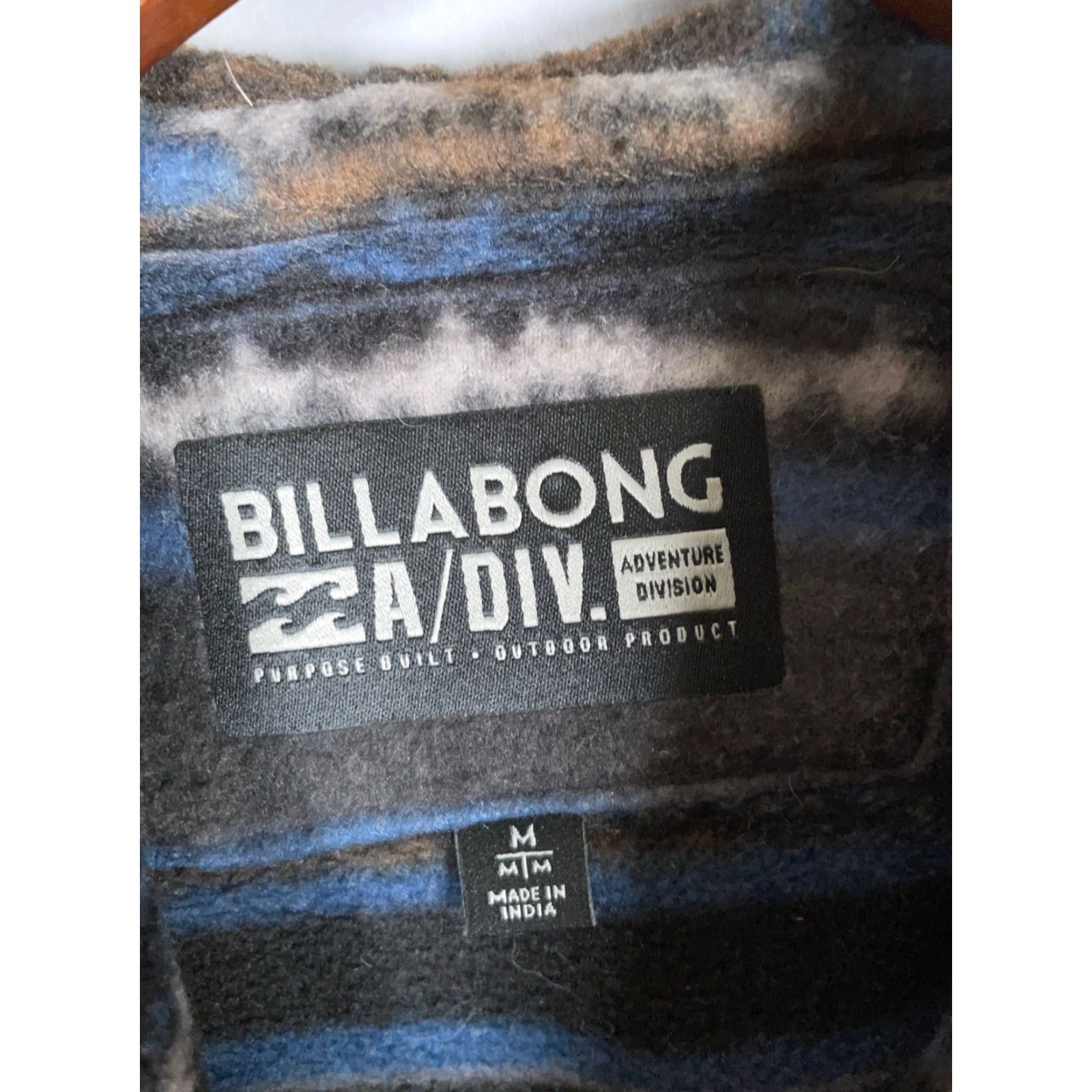 Billabong Billabong Adventure Division Aztec Fleece Hoodie Adult Medium Blue Drawstring Size US M / EU 48-50 / 2 - 3 Thumbnail