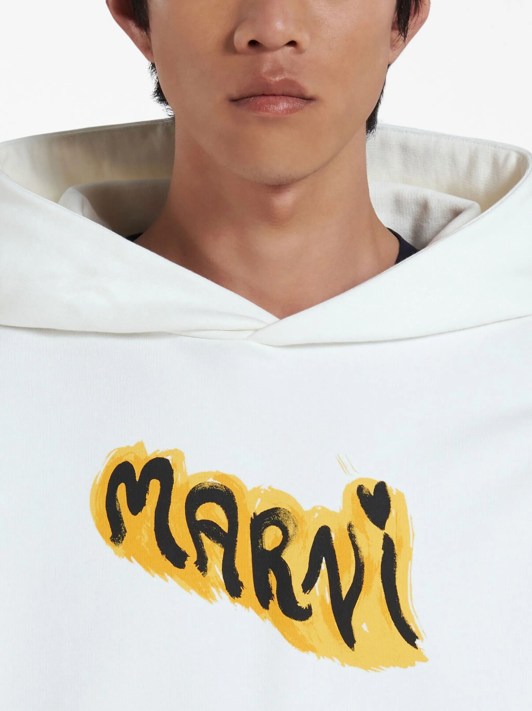 Marni o1y0225 Logo Hoodie in White Size US XL / EU 56 / 4 - 2 Thumbnail