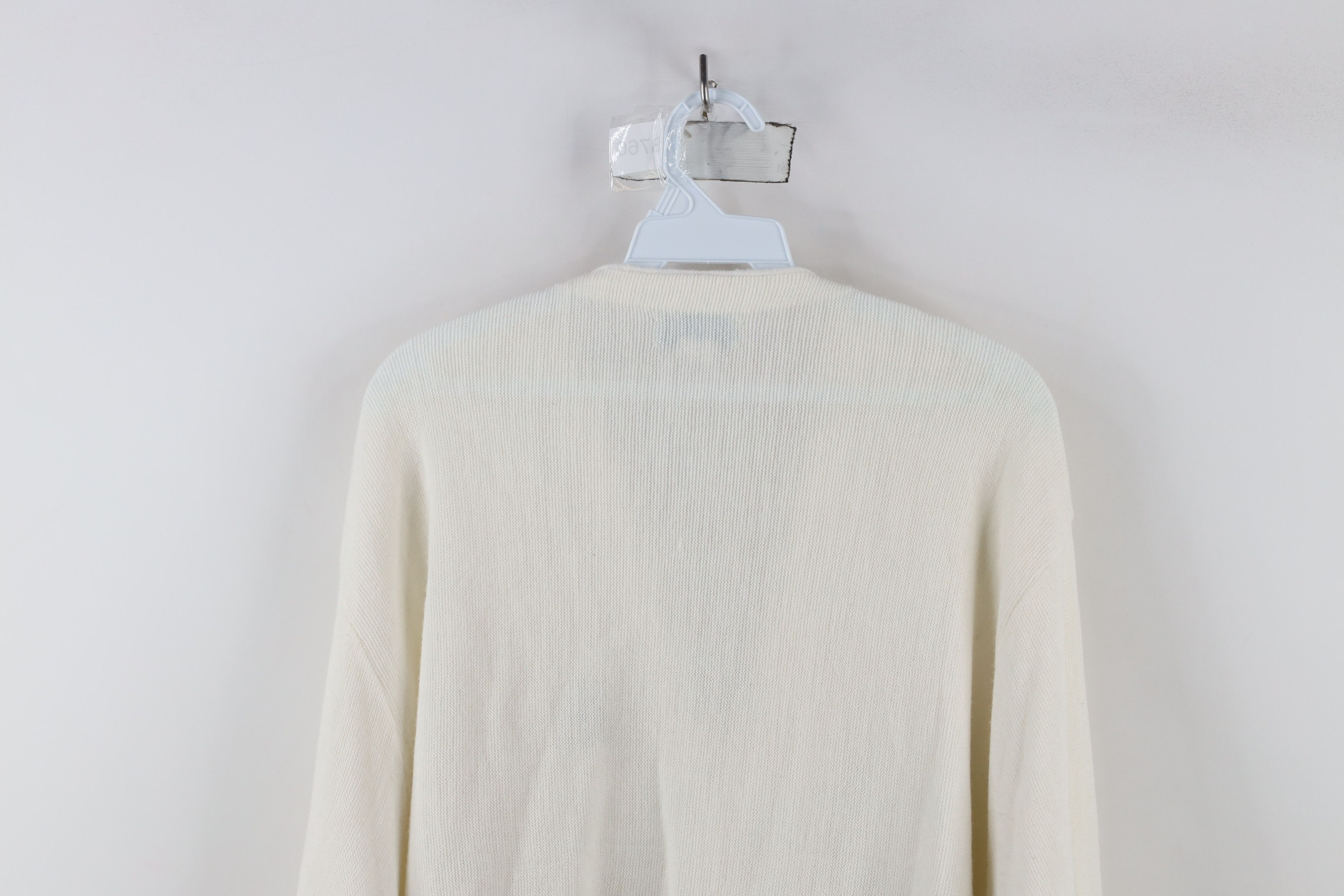 Izod × Vintage Vintage 80s 90s Izod Knit Cardigan Sweater White USA Acrylic Size US L / EU 52-54 / 3 - 11 Thumbnail