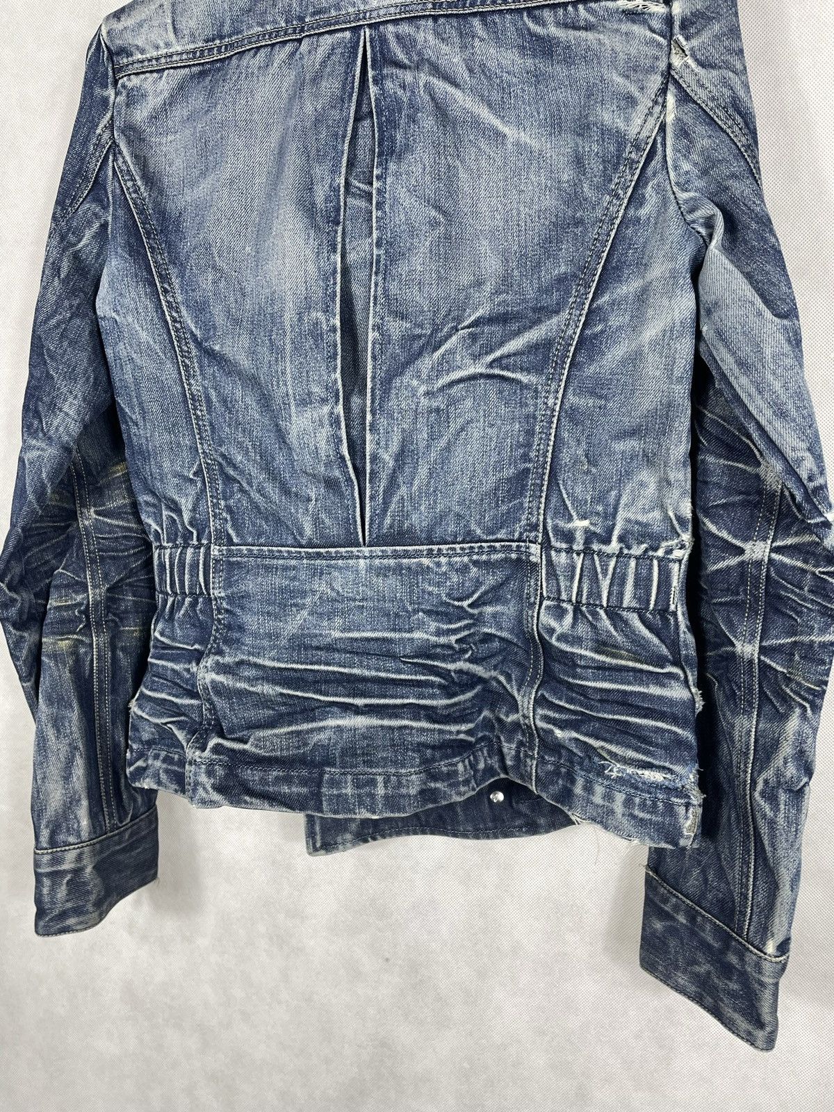 Diesel × If Six Was Nine × Le Grande Bleu (L.G.B.) Y2K Diesel Distressed Denim Jacket Coat Zip Up 00s 2000s Size M / US 6-8 / IT 42-44 - 12 Thumbnail