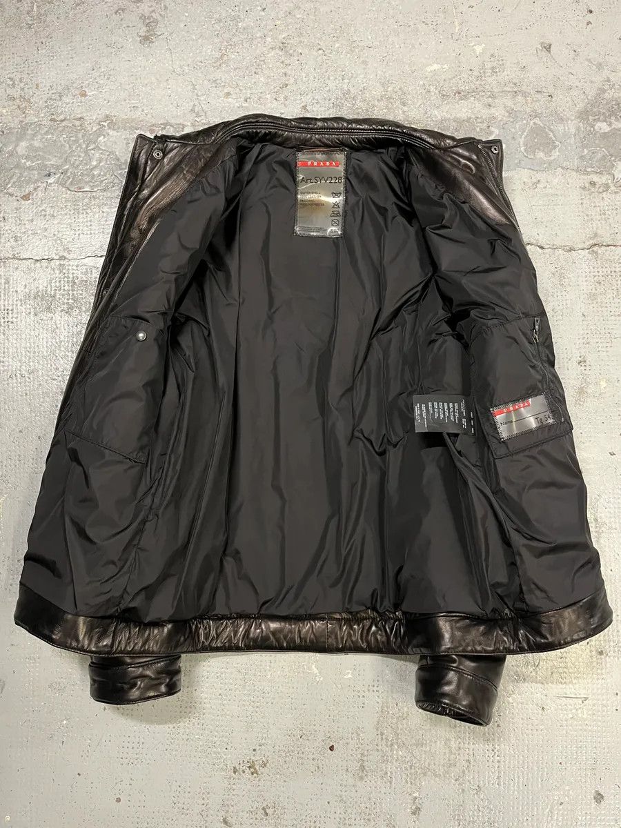 Prada 2000s Prada Brown Leather Bomber Jacket Size US M / EU 48-50 / 2 - 8 Thumbnail