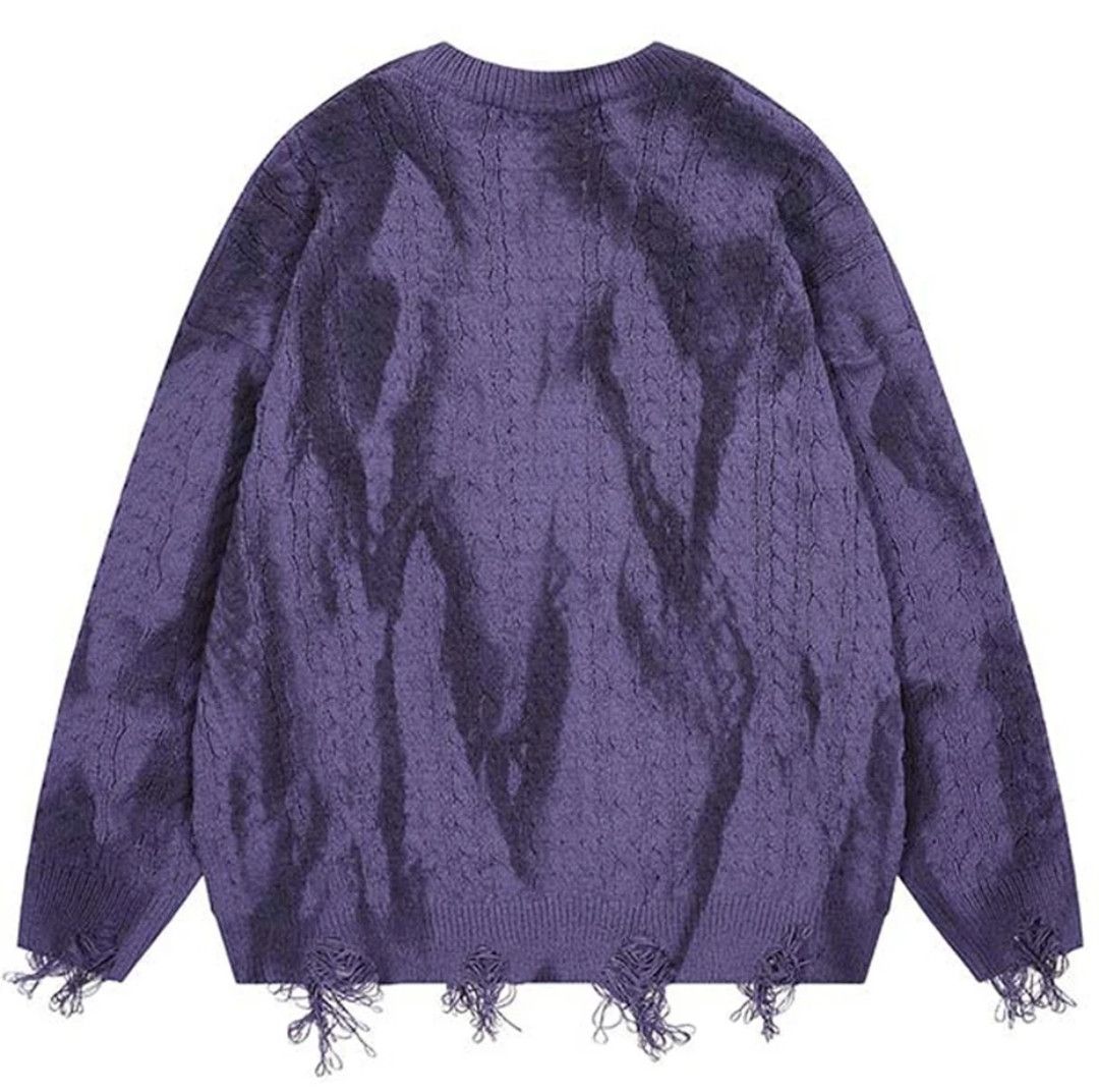 Japanese Brand × Vintage Grunge Frayed Pullover Sweater Funk Size US XL / EU 56 / 4 - 2 Thumbnail