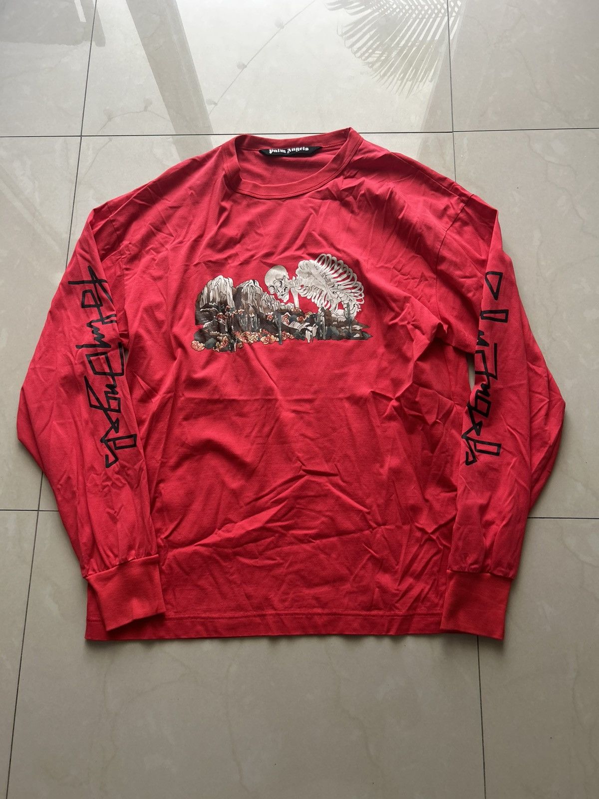 Palm Angels Palm Angels Red Desert Skull Long Sleeve T-Shirt Size US XL / EU 56 / 4 - 1 Thumbnail