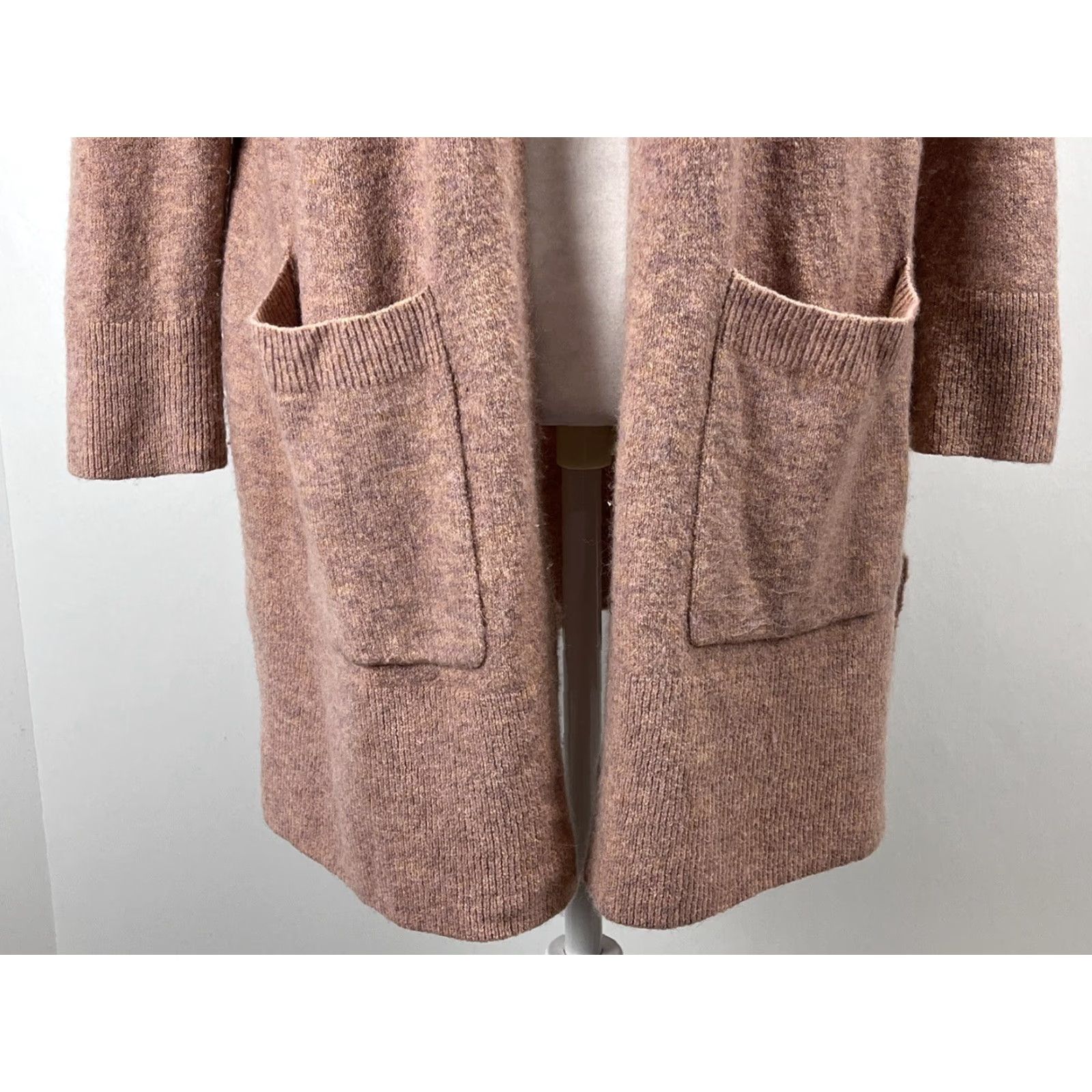 Madewell Madewell Cardigan Sweater S Pink Merino Blend Open Front Pockets Womens Size S / US 4 / IT 40 - 5 Thumbnail