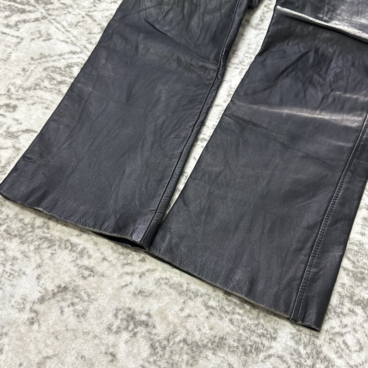 Rei Kawakubo 2000s Japanese Brand Distressed Patina Biker Leather Pants Size US 30 / EU 46 - 5 Thumbnail