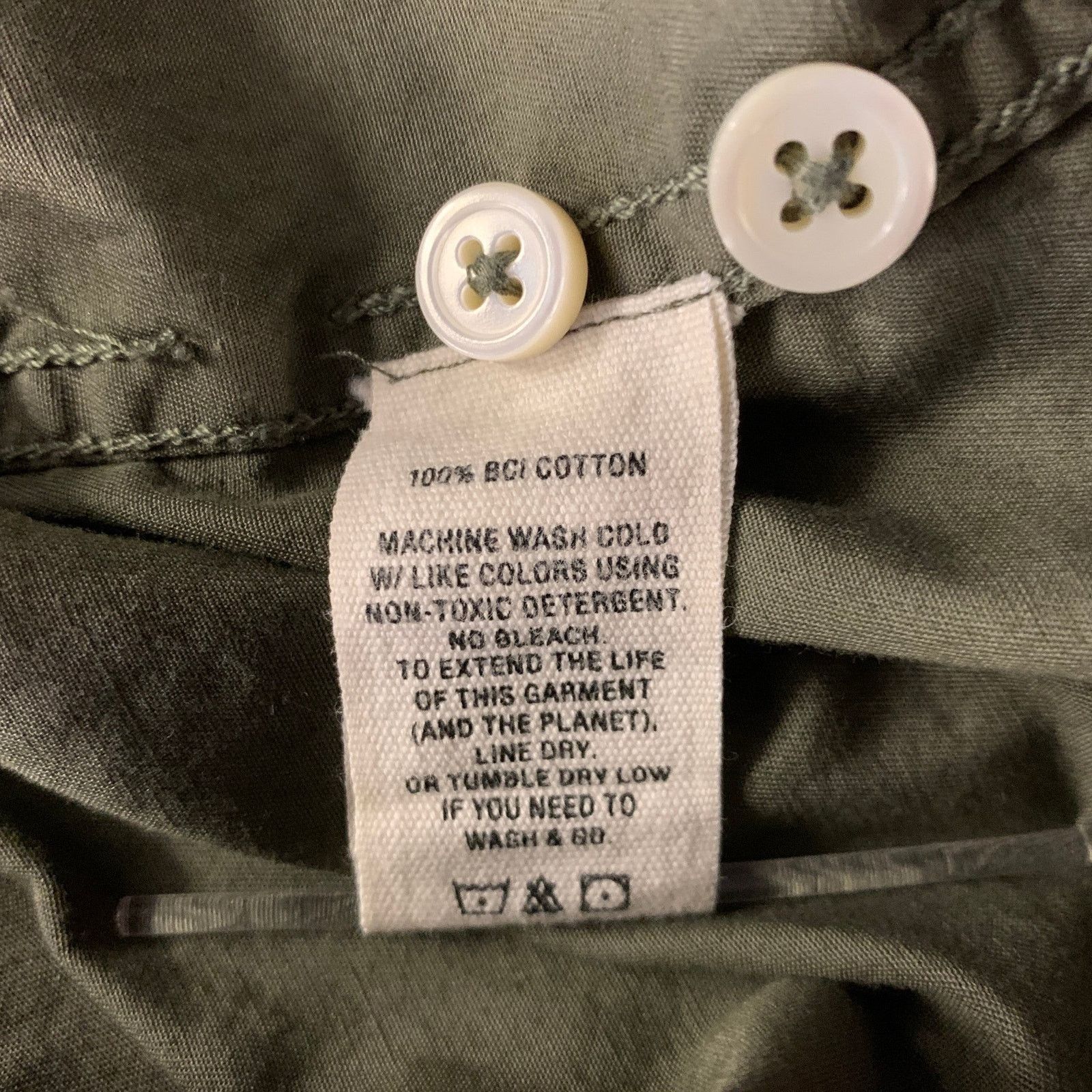 Alex Mill ALEX MILL Green Olive Cotton Pop-Over Long Sleeve Shirt Size US XL / EU 56 / 4 - 5 Thumbnail