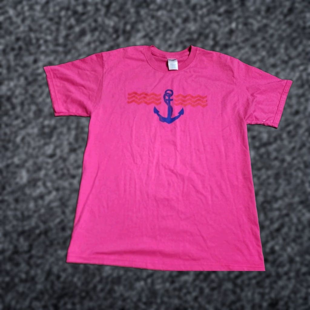 Jerzees VINTAGE Jerzees Nautical T-Shirt Men Large Pink Short Sleeve Cotton Logo All Seasons Size US L / EU 52-54 / 3 - 1 Thumbnail