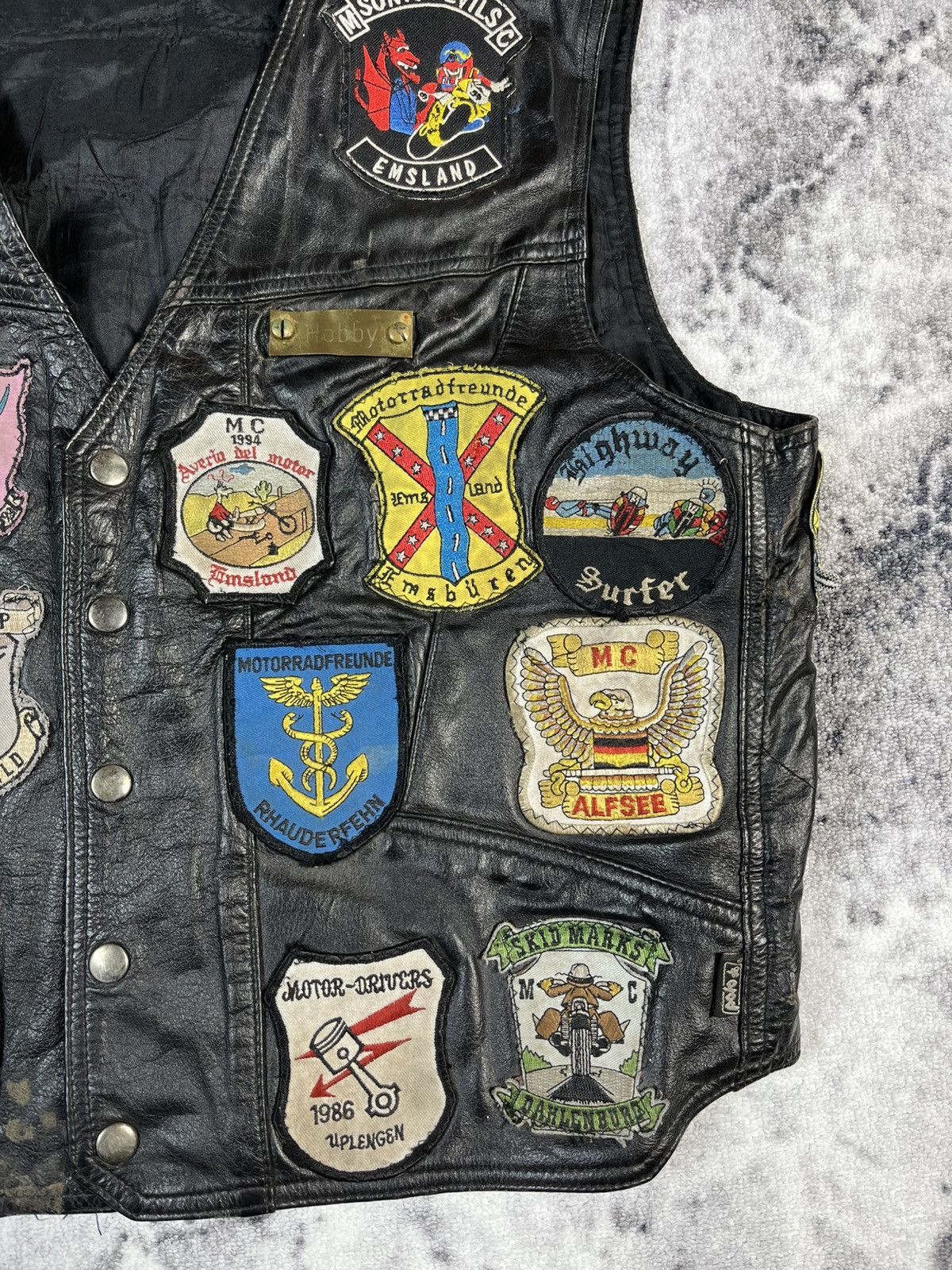 Vintage Vintage Biker Leather Vest – Sonic Devils MC Emsland Size US L / EU 52-54 / 3 - 3 Thumbnail