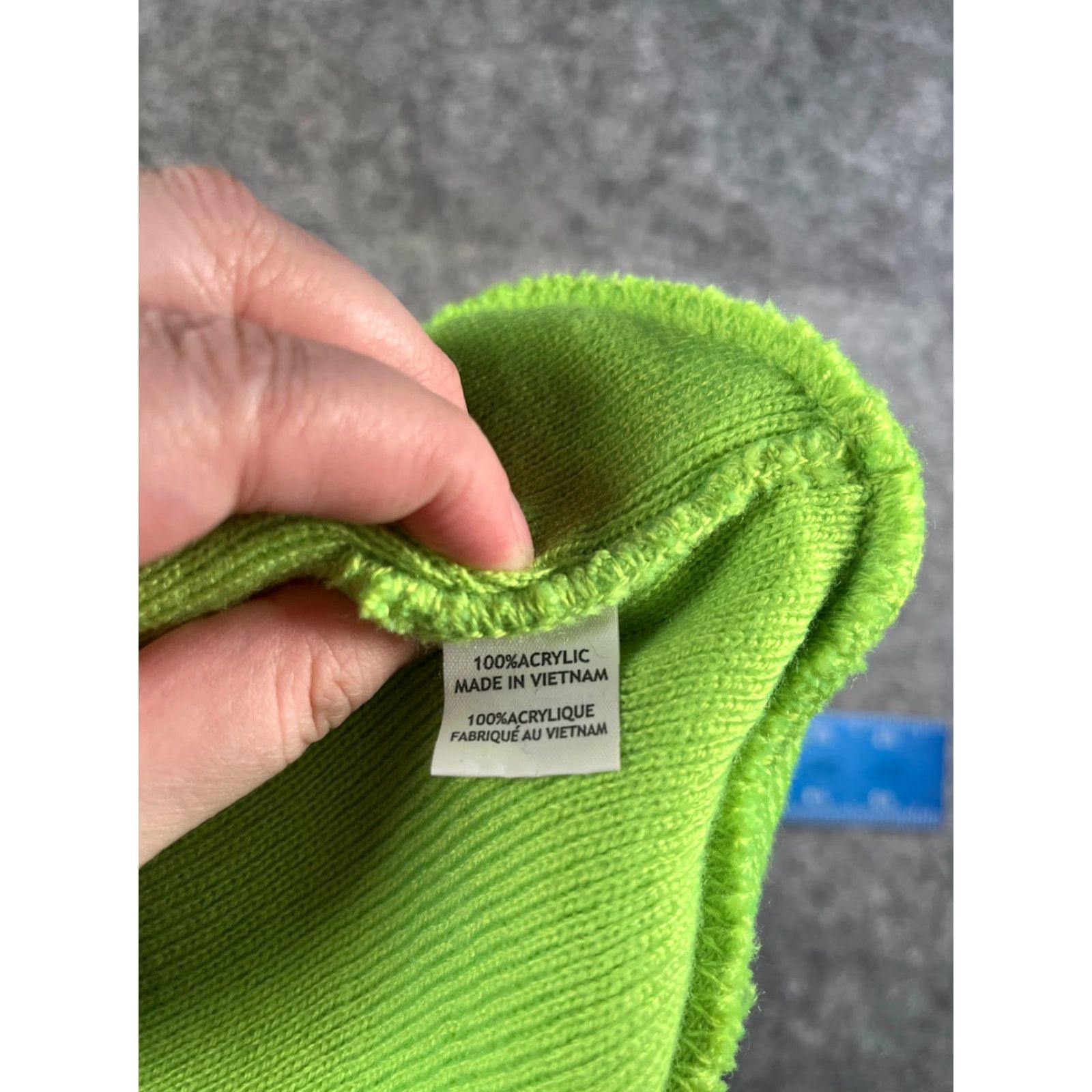 Vintage Promo Headwear Beanie Hat Adult One Size Neon Green Knit Acrylic Workwear High Vis MTI Group Size ONE SIZE - 7 Thumbnail